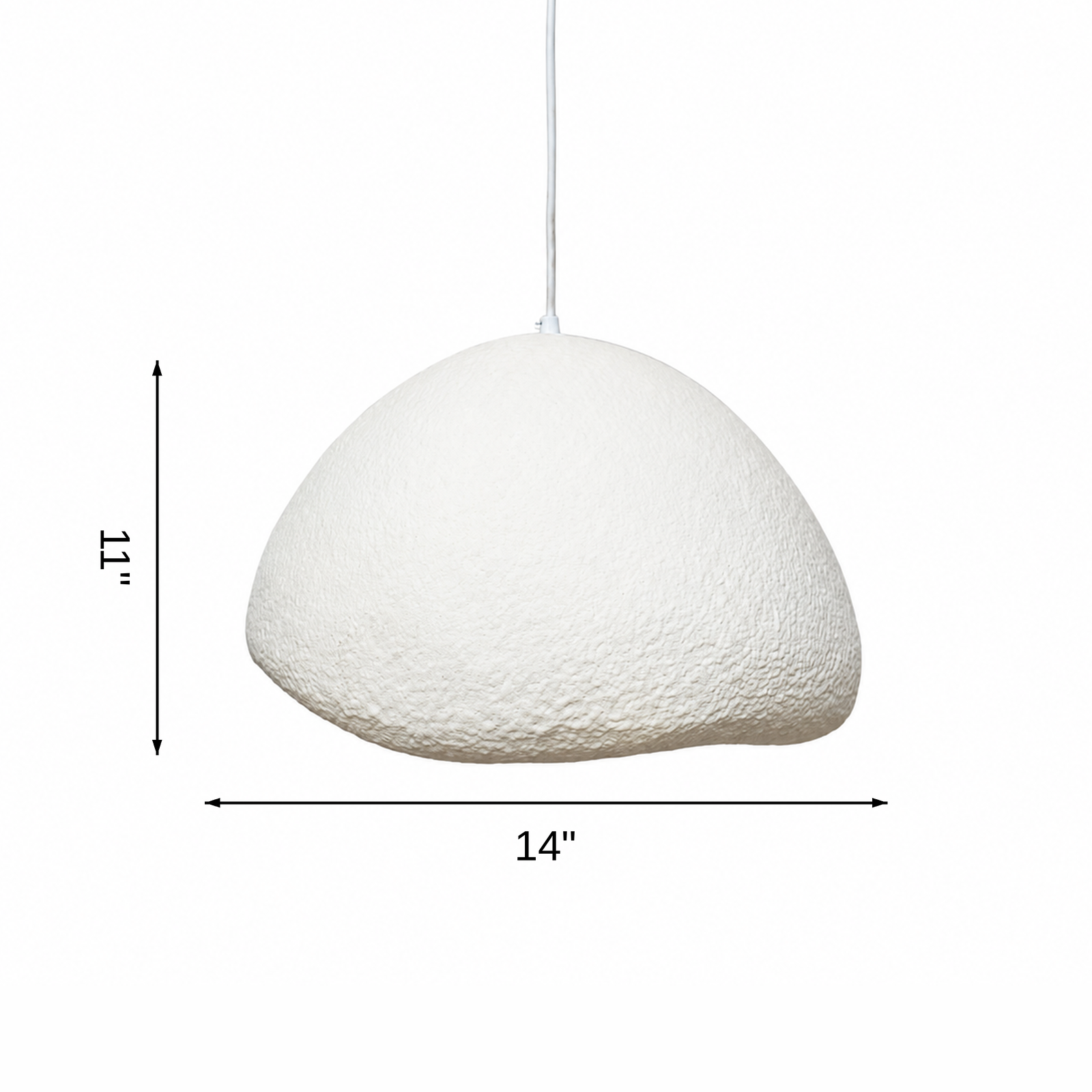 Terra Dome Pendant Light (Large) dimensions: dia 14 x H 11 in.