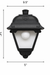 Victoria Vintage Wall Lantern dimensions: L 9.5 x B 5 x H 14 in.