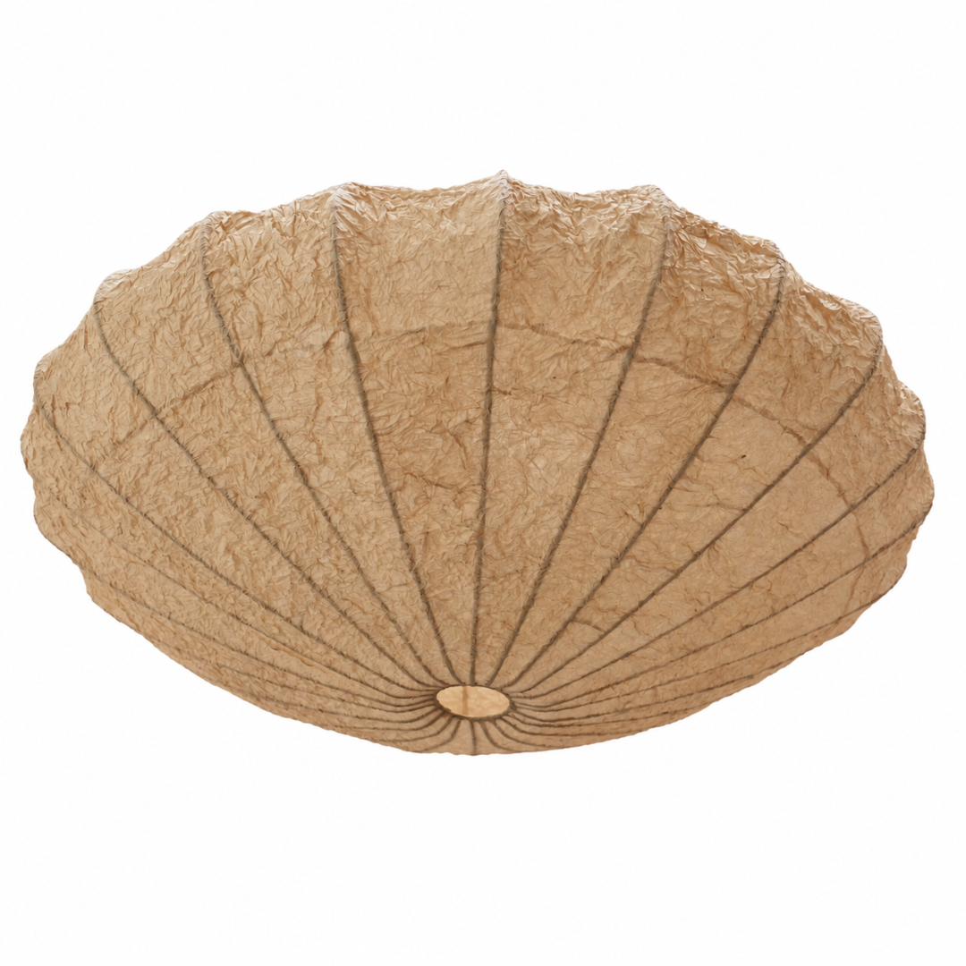 Papyrus Aura Pendant Lamp viewed from below, showing radial ribs and a small central opening.
