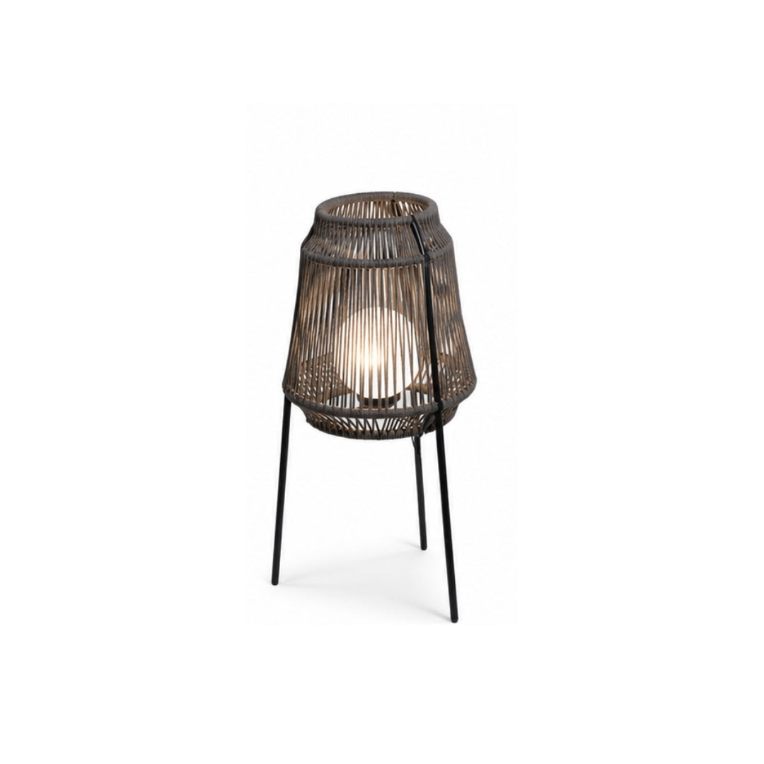 Mist Weave Floor Lamp – lit ambience shot