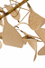 Close-up of Arbor Chandelier, showing textured paper leaves and brass branches.