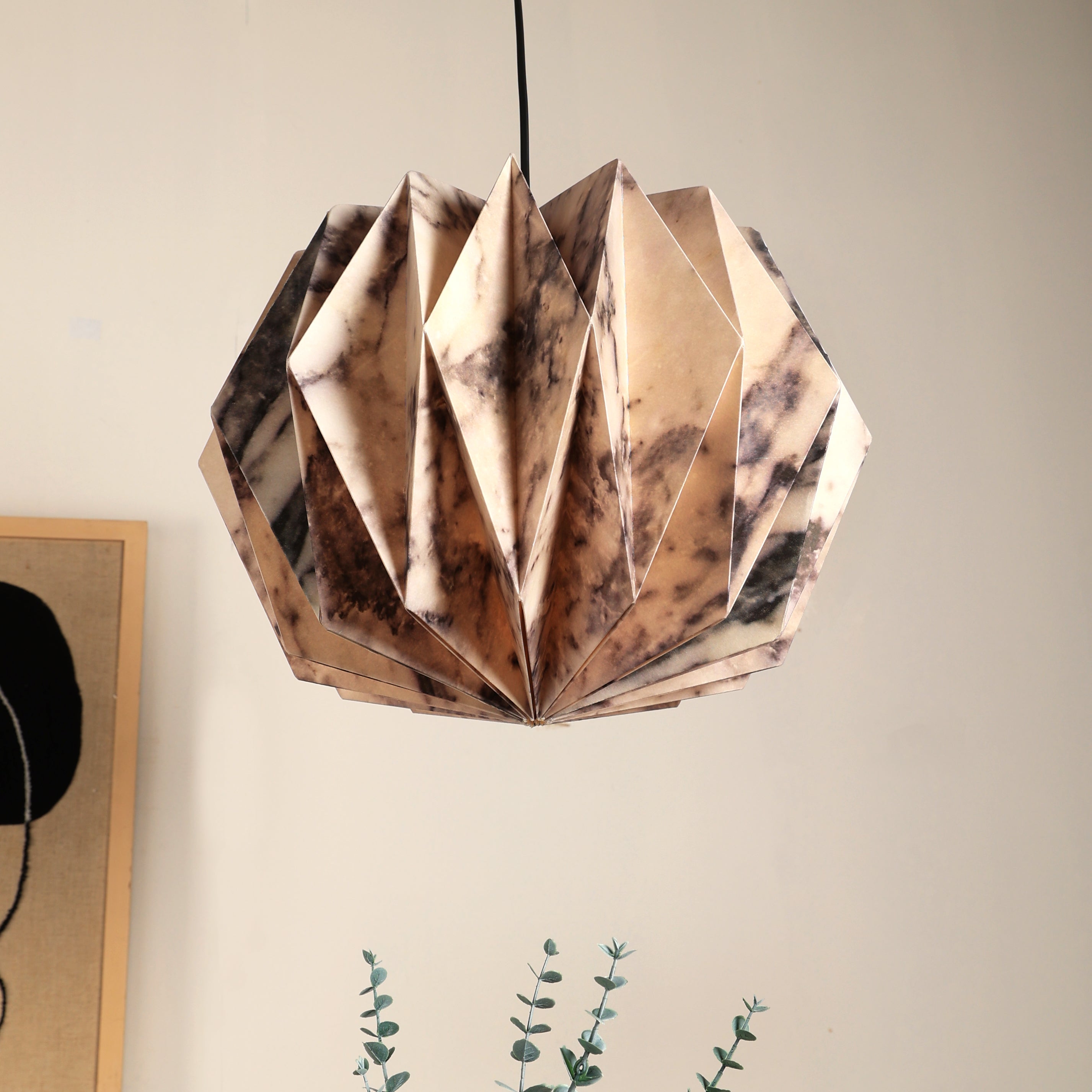 Sphere Marble Print Pendant Lamp