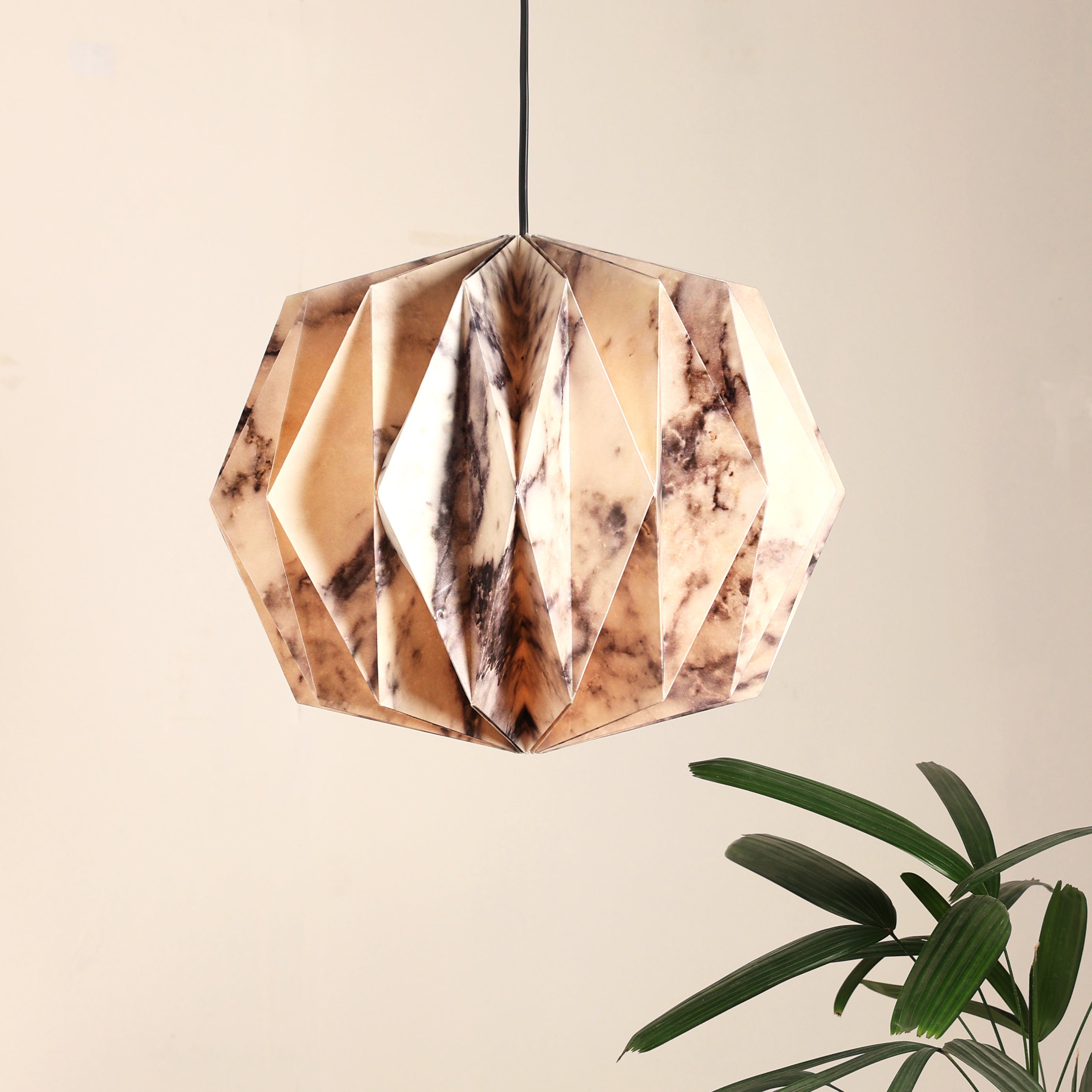 Sphere Marble Print Pendant Lamp