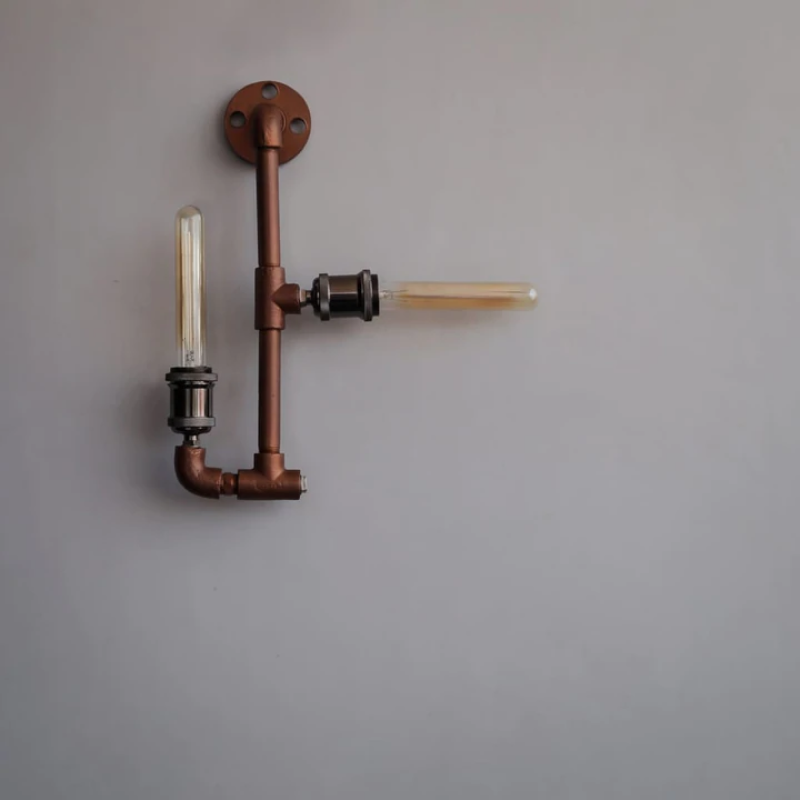 STEAMPUNK IRON PIPE LAMP WALL LIGHT FIXTURE