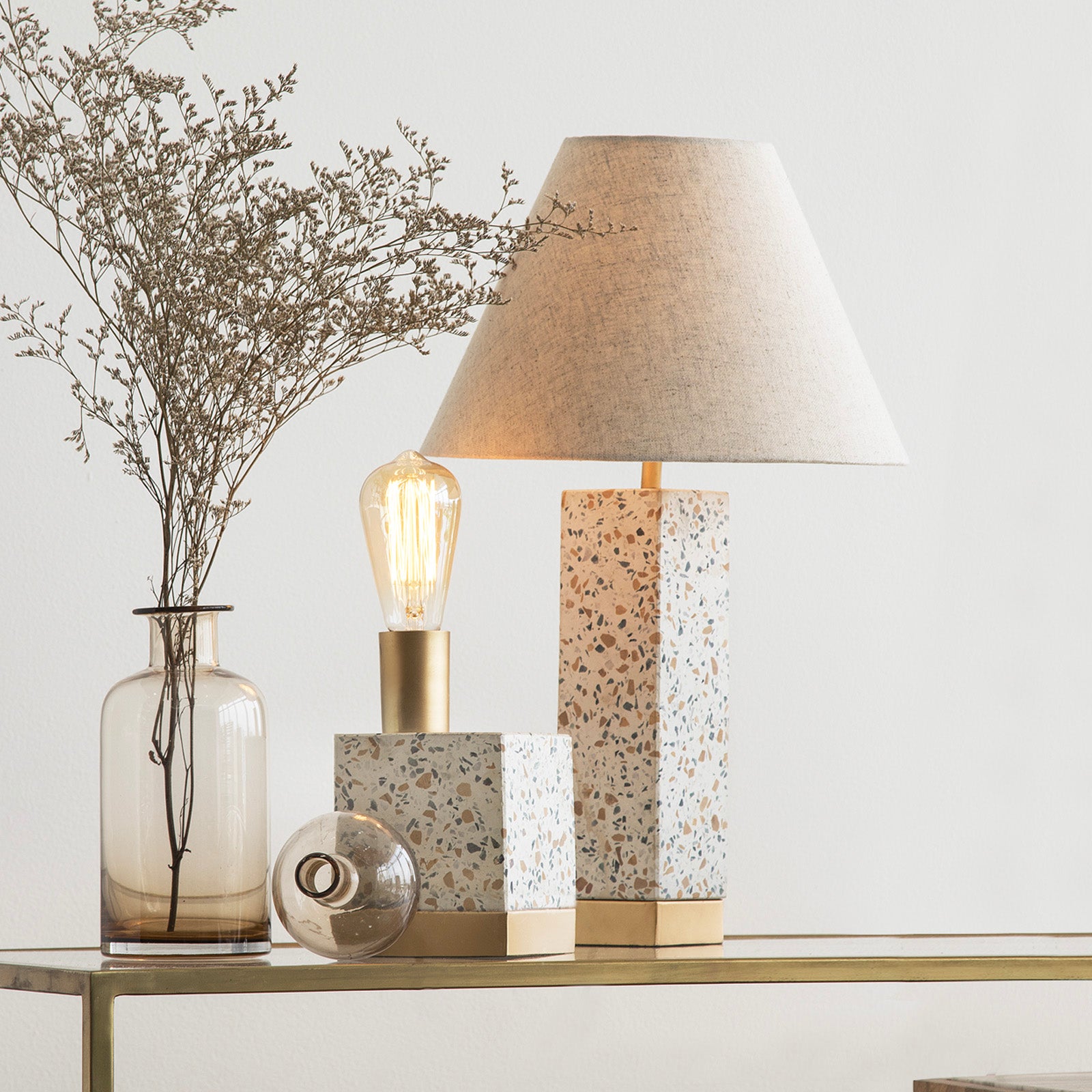Speckle Table Lamp With Conical Shade