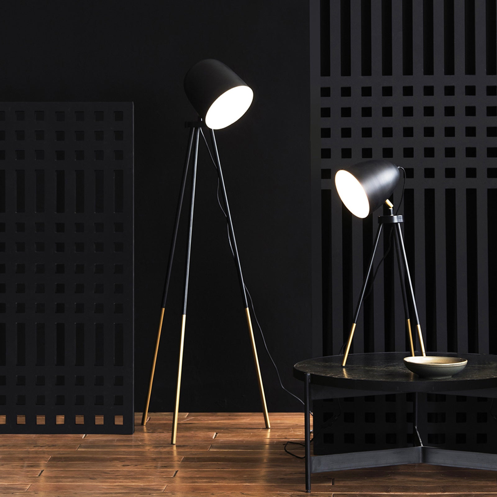 Rhea Black Floor Lamp