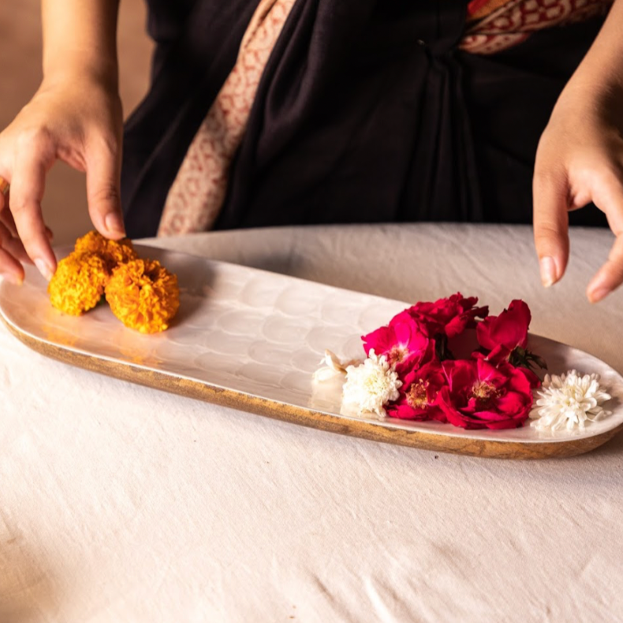 Pearl Enamel Serving Platter