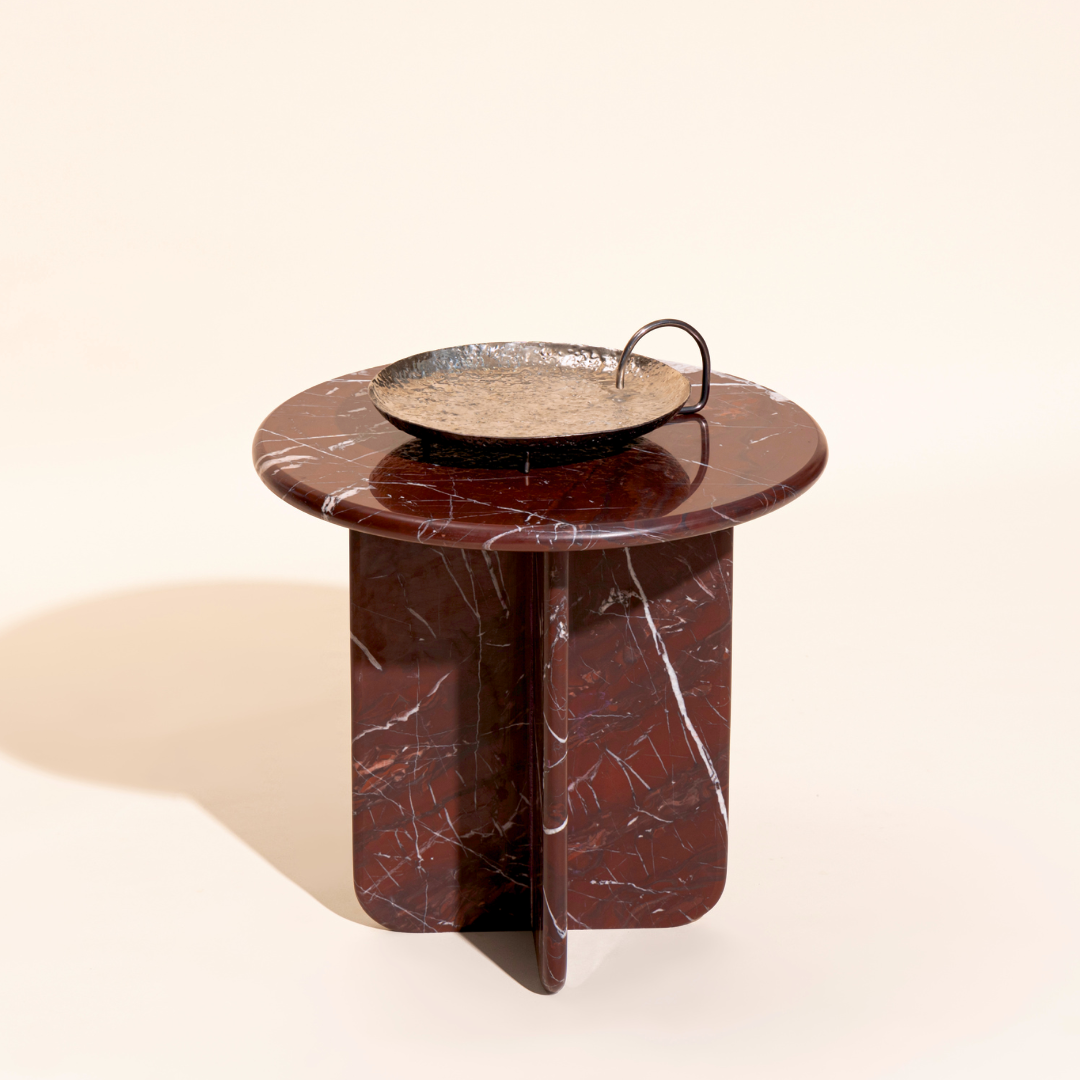 Norge Marble Side Table Rosso