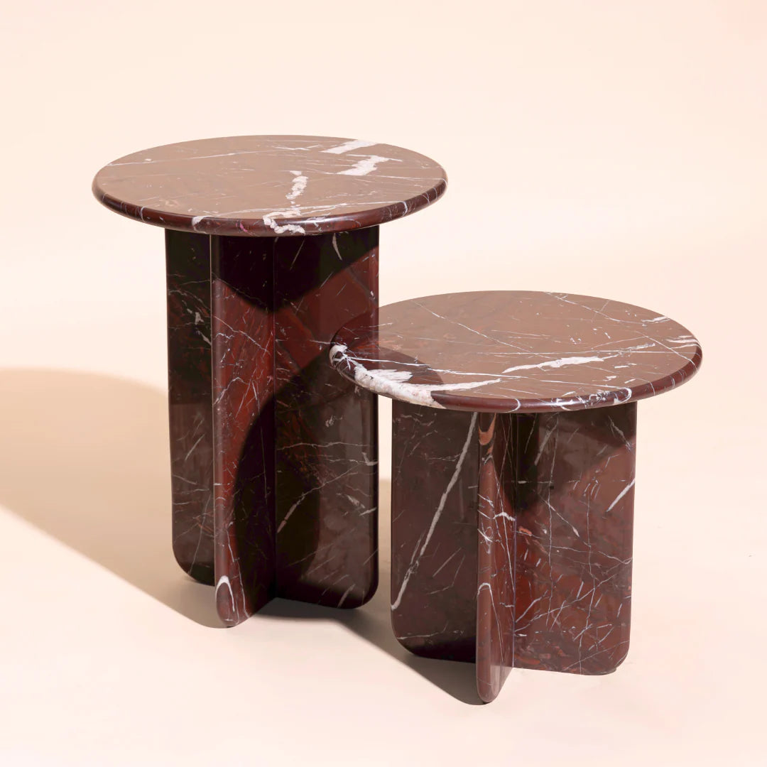 Norge Marble Side Table Rosso