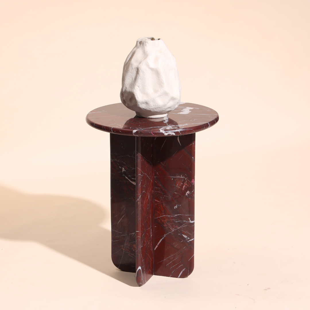 Norge Marble Side Table Rosso