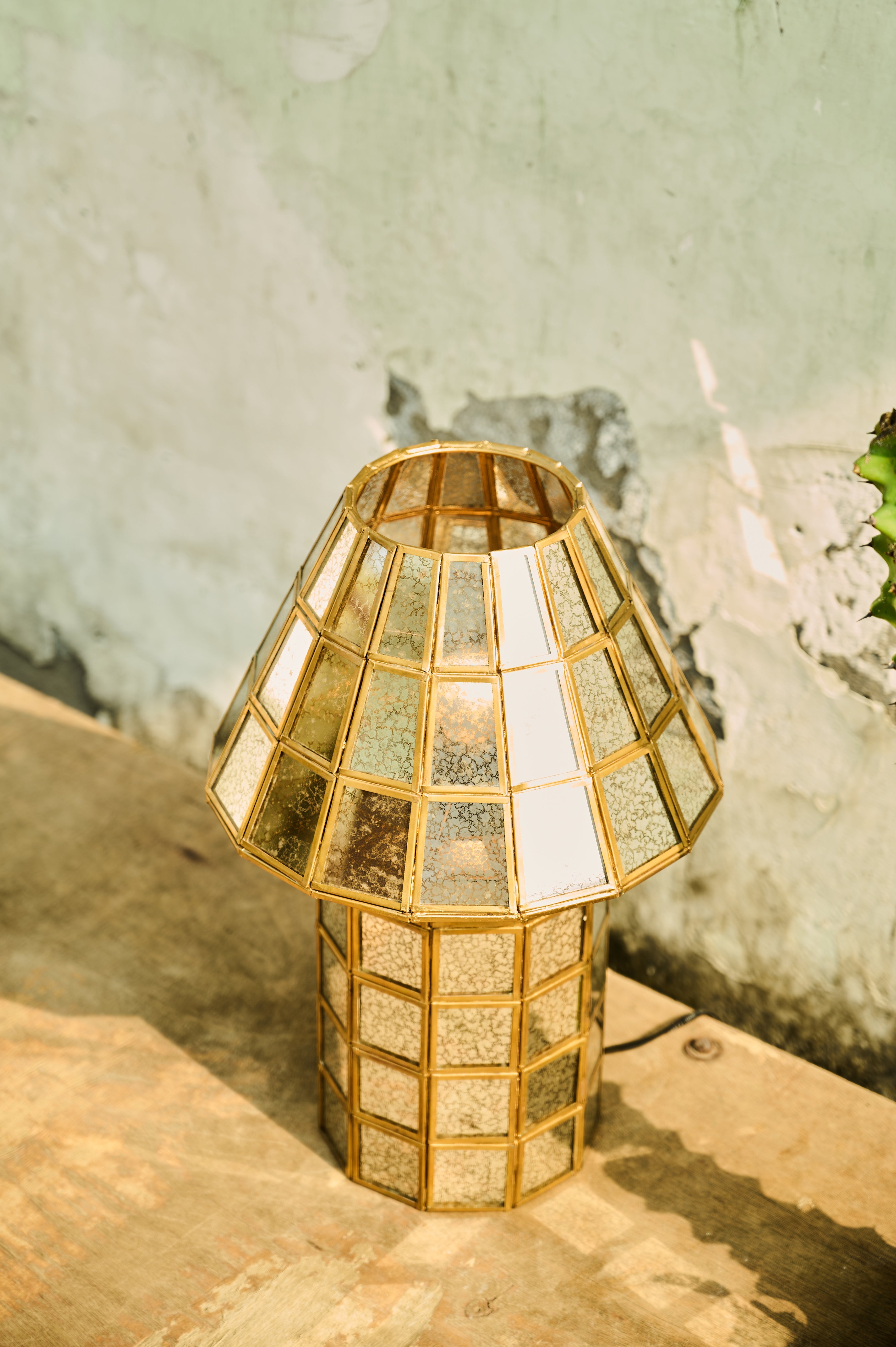 Brass-Aged Table Lamp view from above