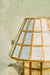 Brass-Aged Table Lamp geometric shade detail