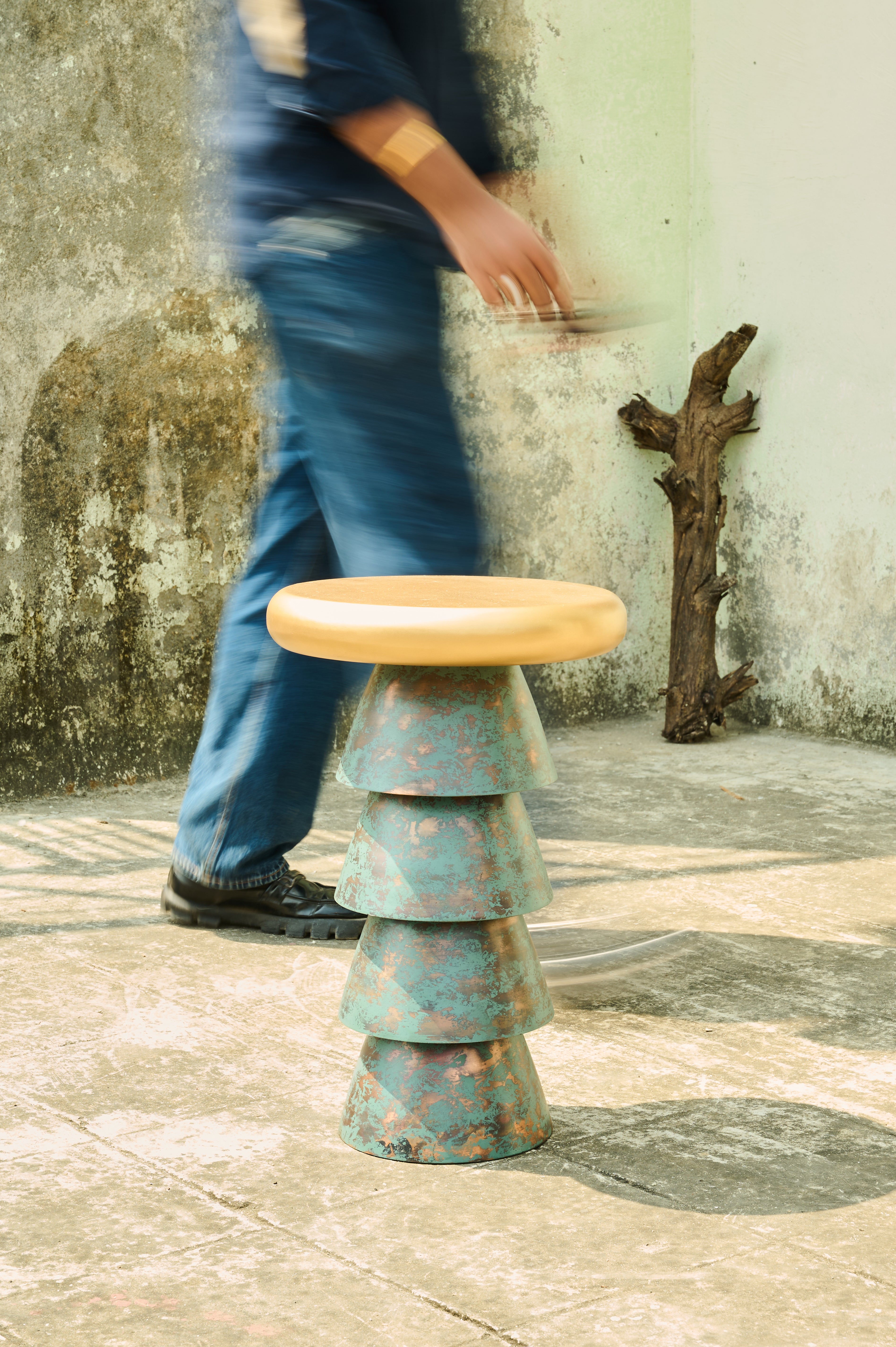 Bucket Drink Table beside a person for scale