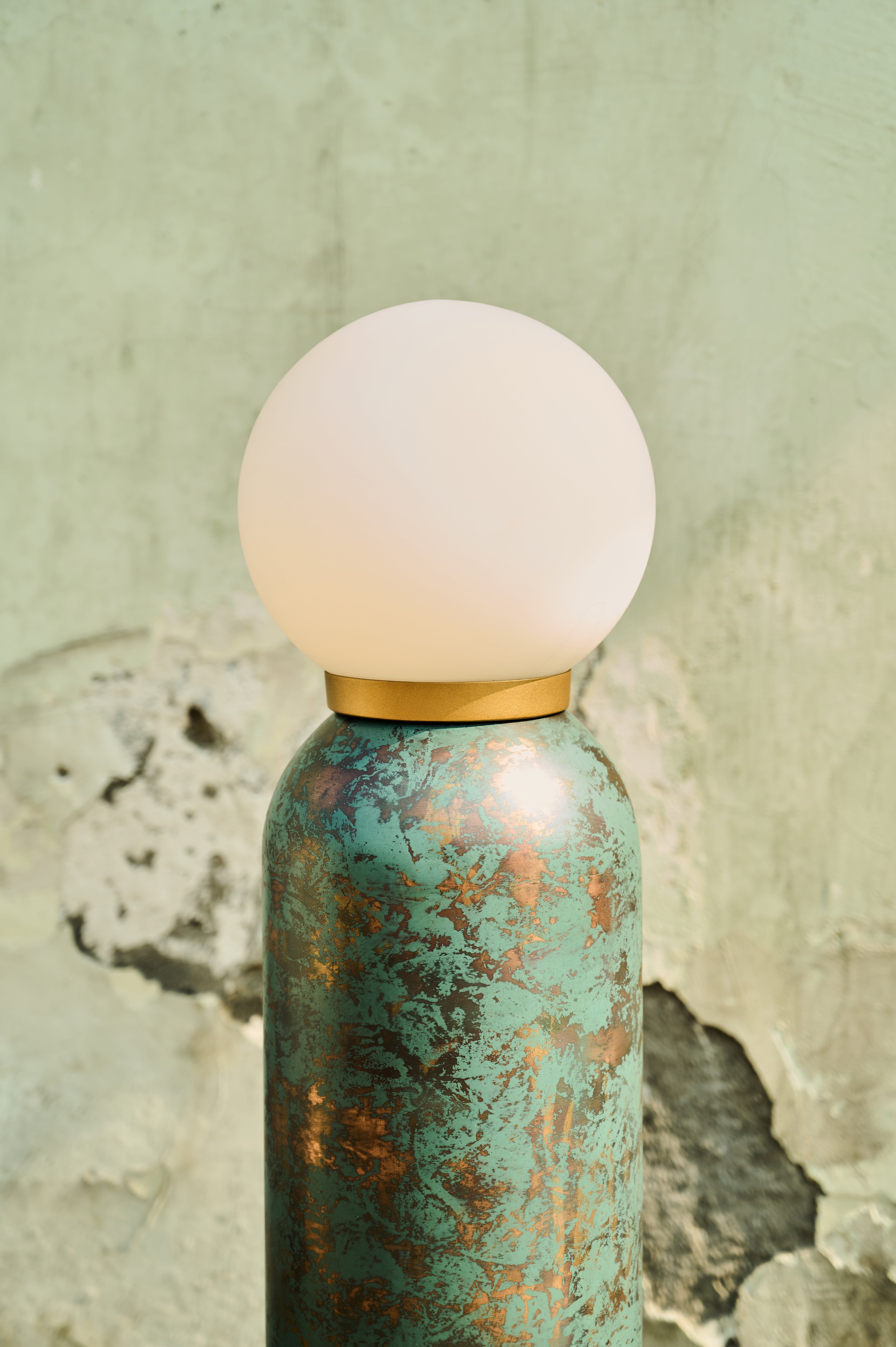 Moon Table Lamp globe shade and base close-up