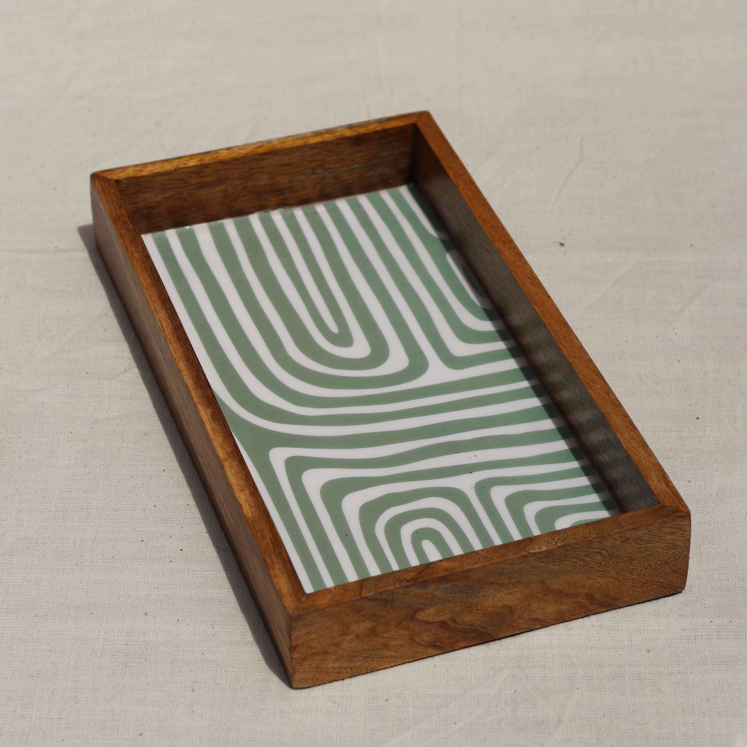 Jade Mango Wood Rectangular Tray