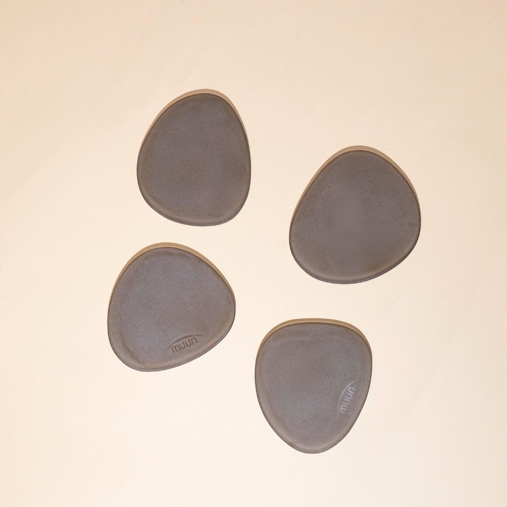 Brown Frosted Glass Coasters Set of 4