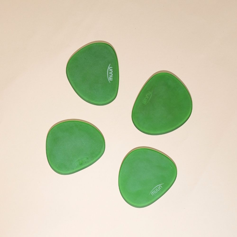 Green Frosted Glass Coasters Set of 4