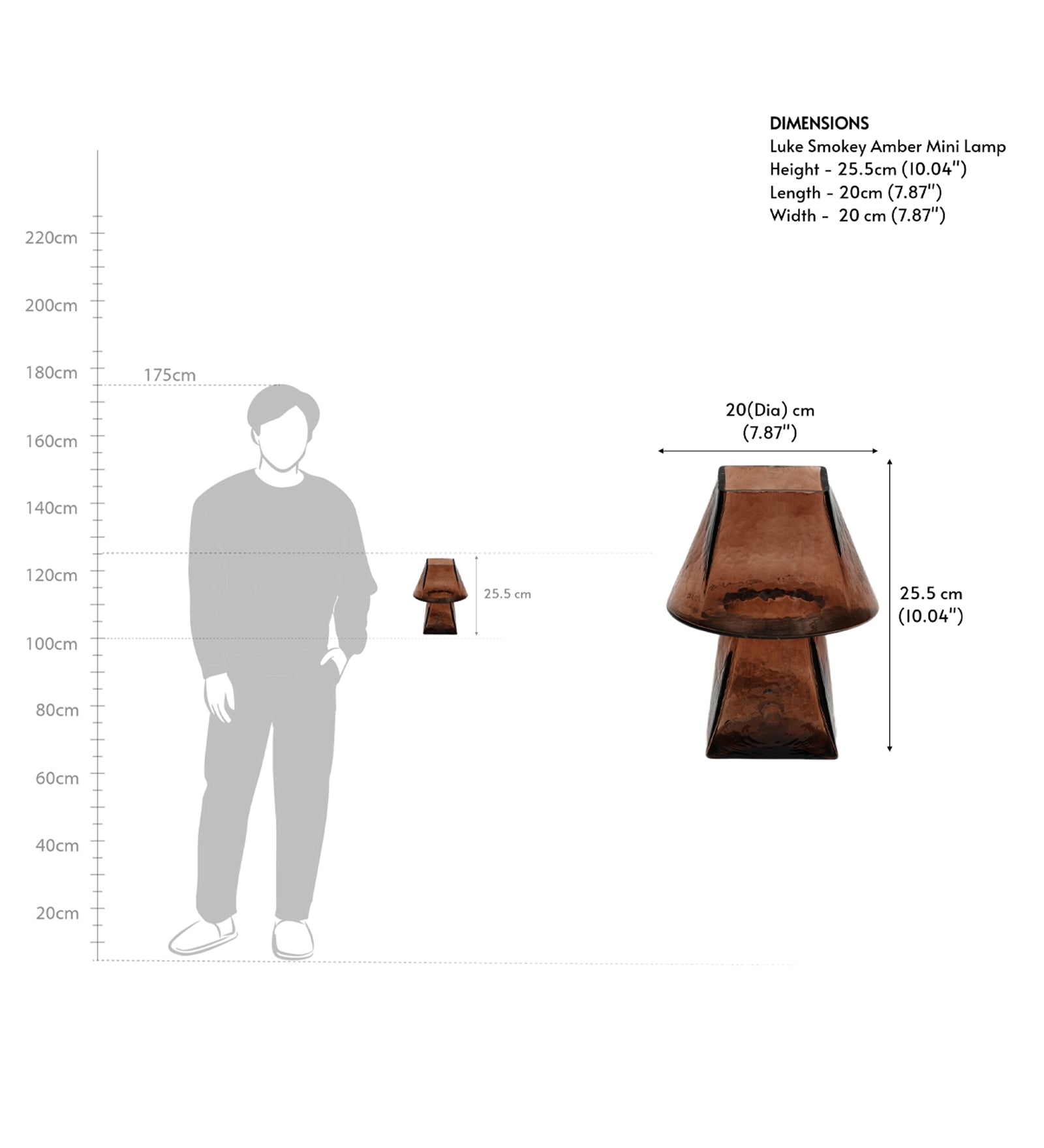 Lueur Smoky Amber Mini Table Lamp