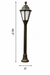 Regent Garden Lamp Post dimensions: L 9 x B 9 x H 46.5 in.