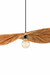 Raffia Pendant Lamp in Standard, with a broad folded paper shade and visible central bulb.