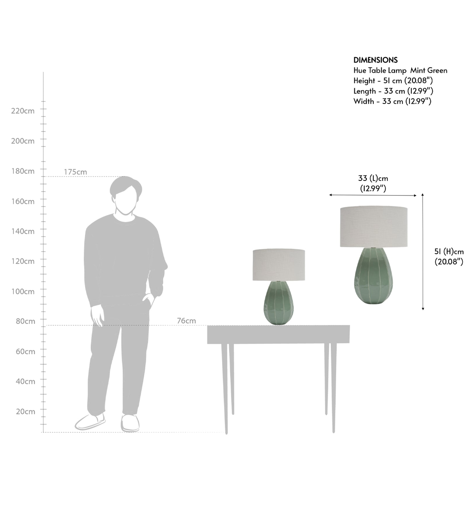 Taoza Mint Green Table Lamp