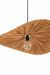 Raffia Pendant Lamp in Standard, viewed from below with fine folds radiating around the central bulb.