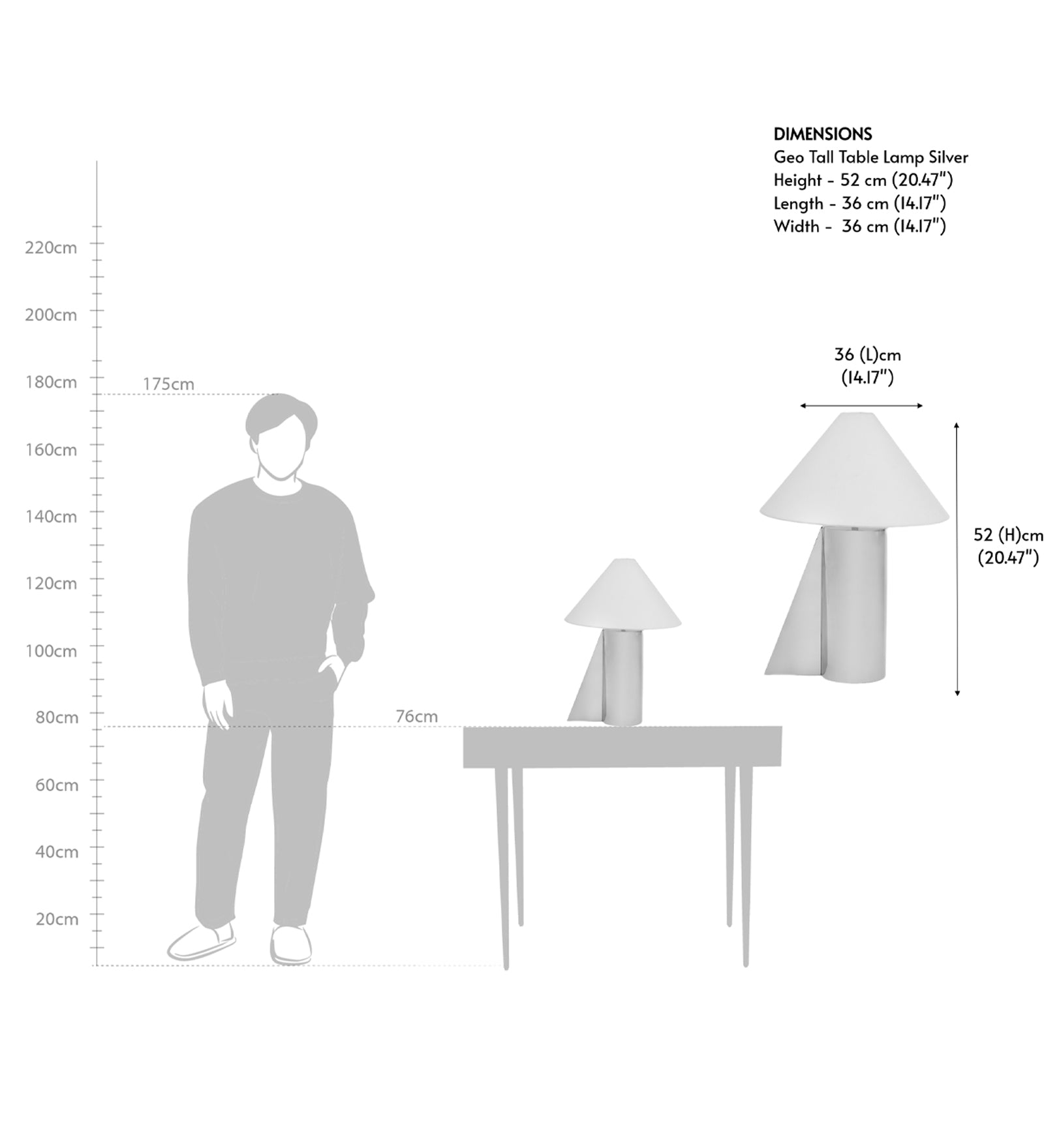 Helia Silver Tall Table Lamp