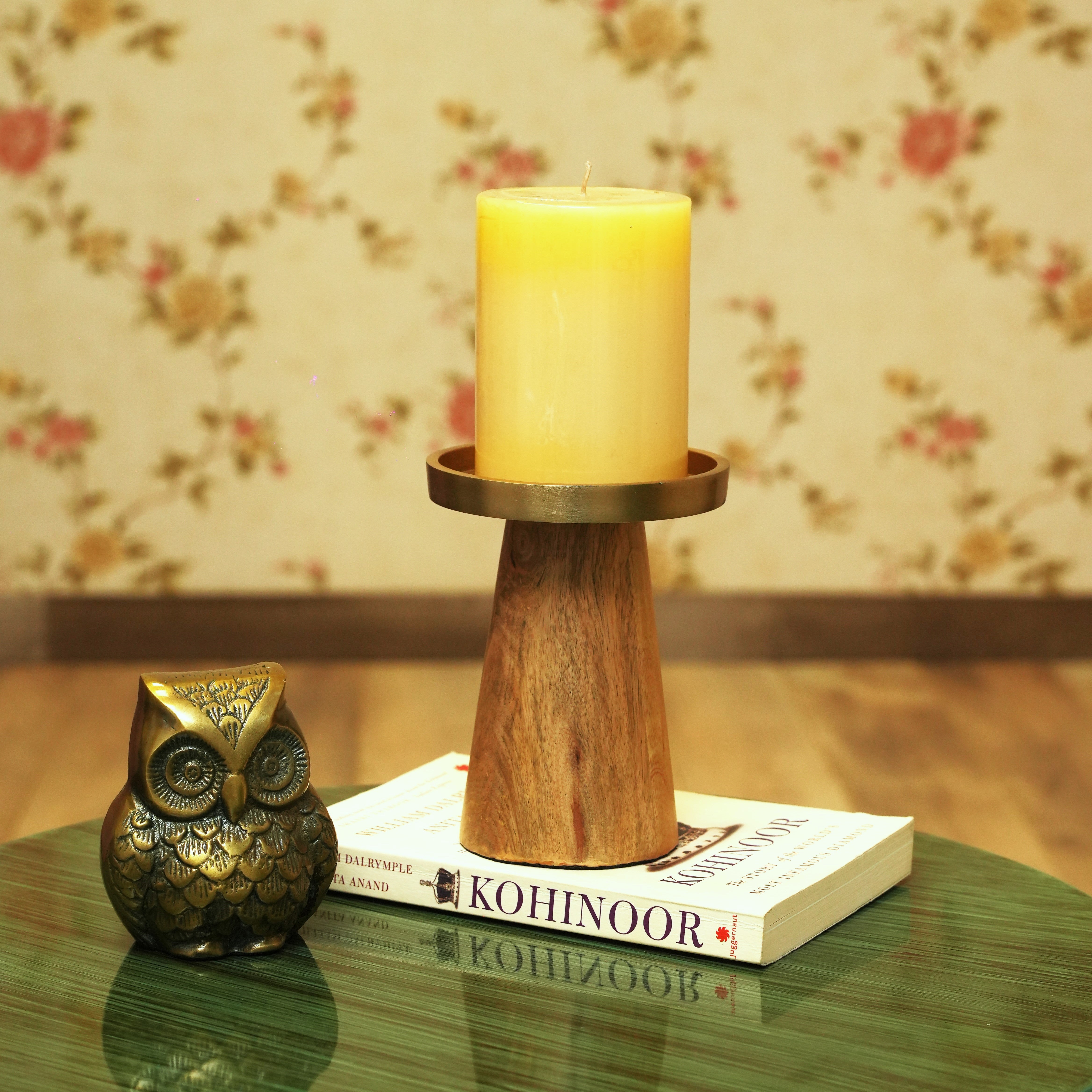 Wood & Metal Candle Holder