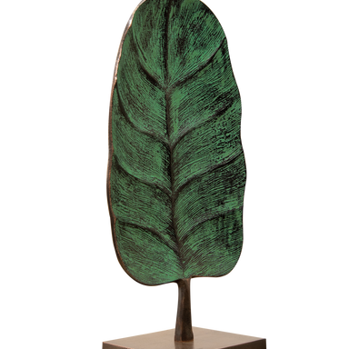 Green Leaf Metal Table Decor