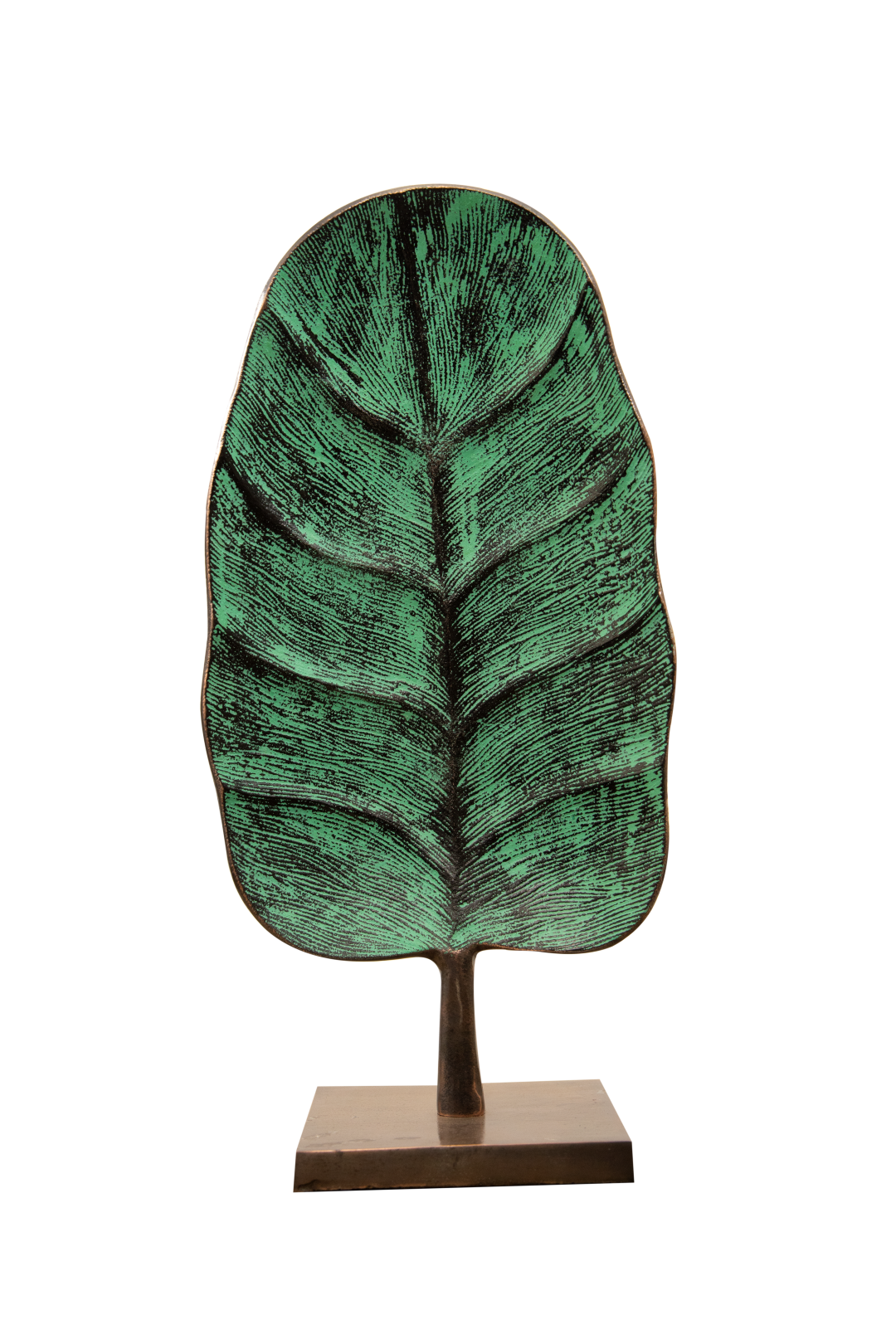 Green Leaf Metal Table Decor