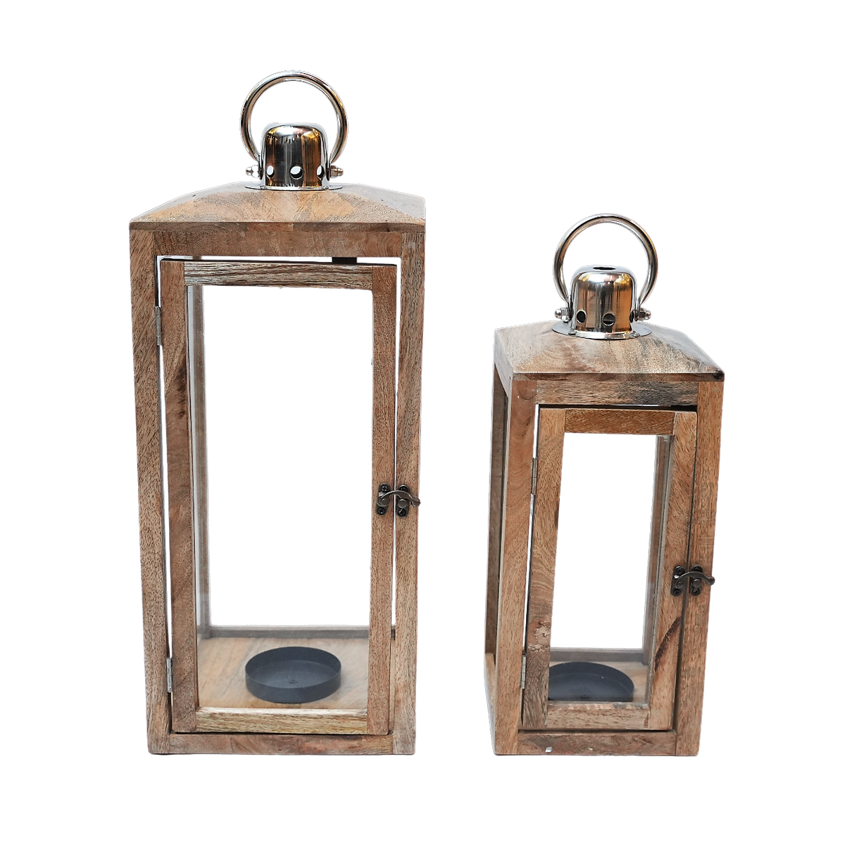 Wooden Garden Lantern (Set of 2) — Home Canvas
