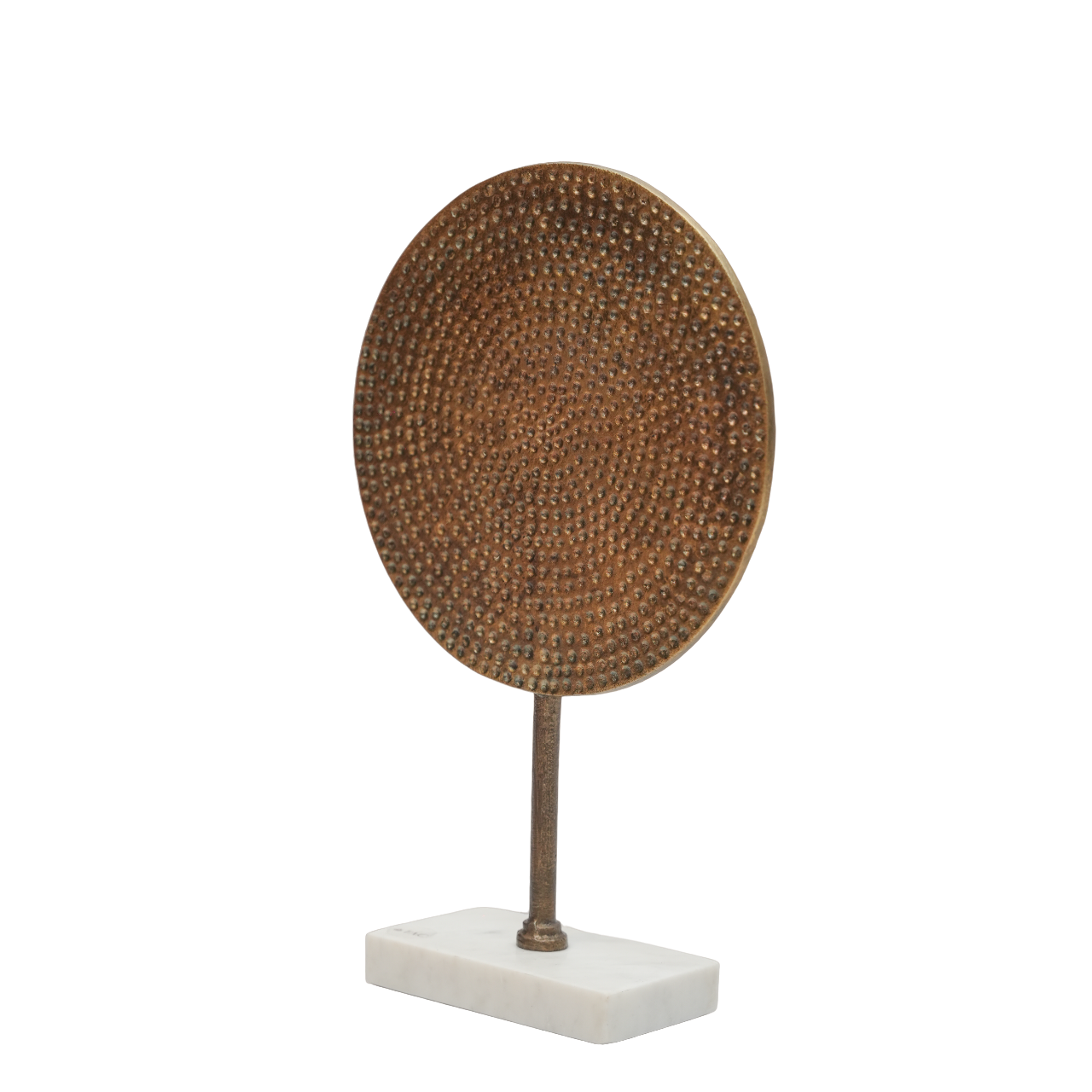 Round Hammered Gold Decorative Accent