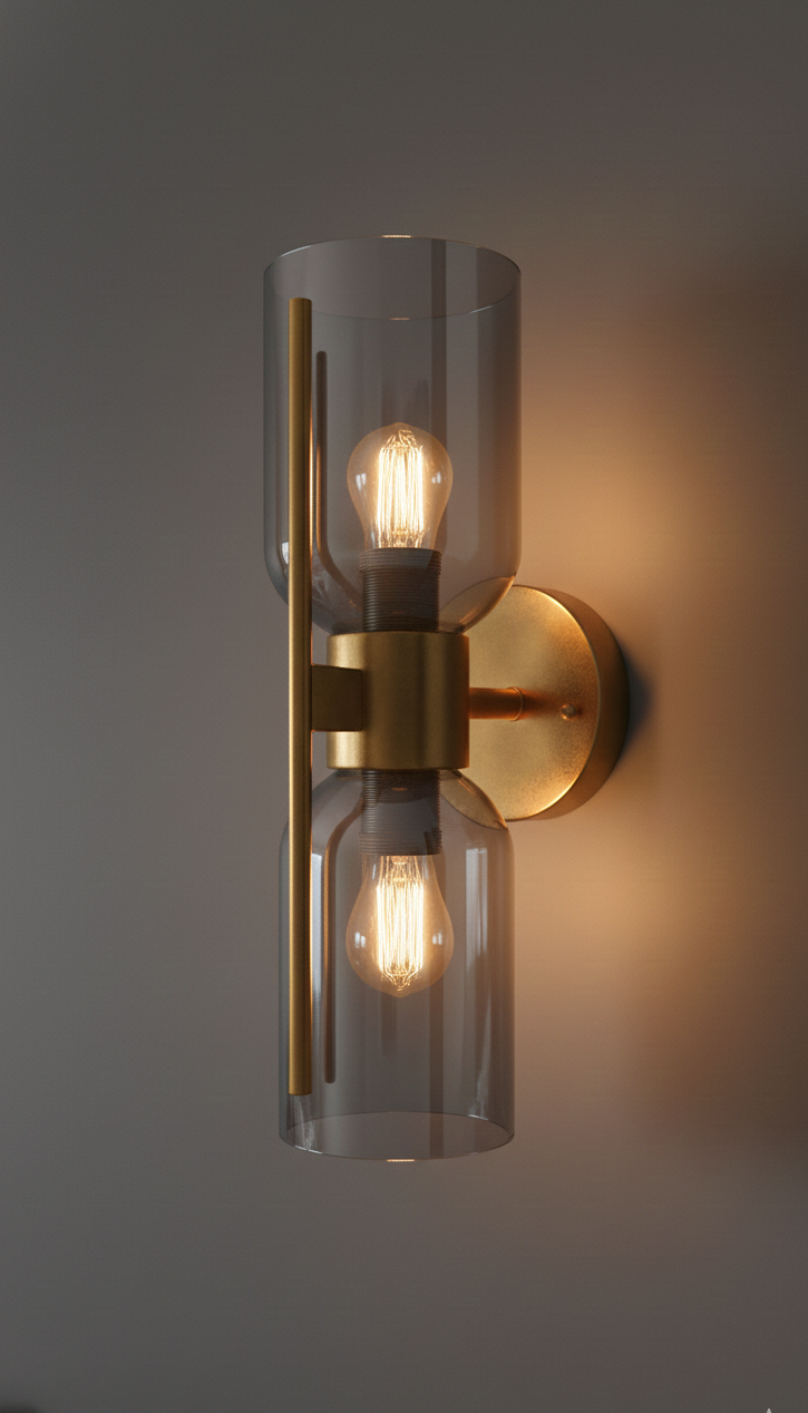 Smoked Glass Hourglass Sconce