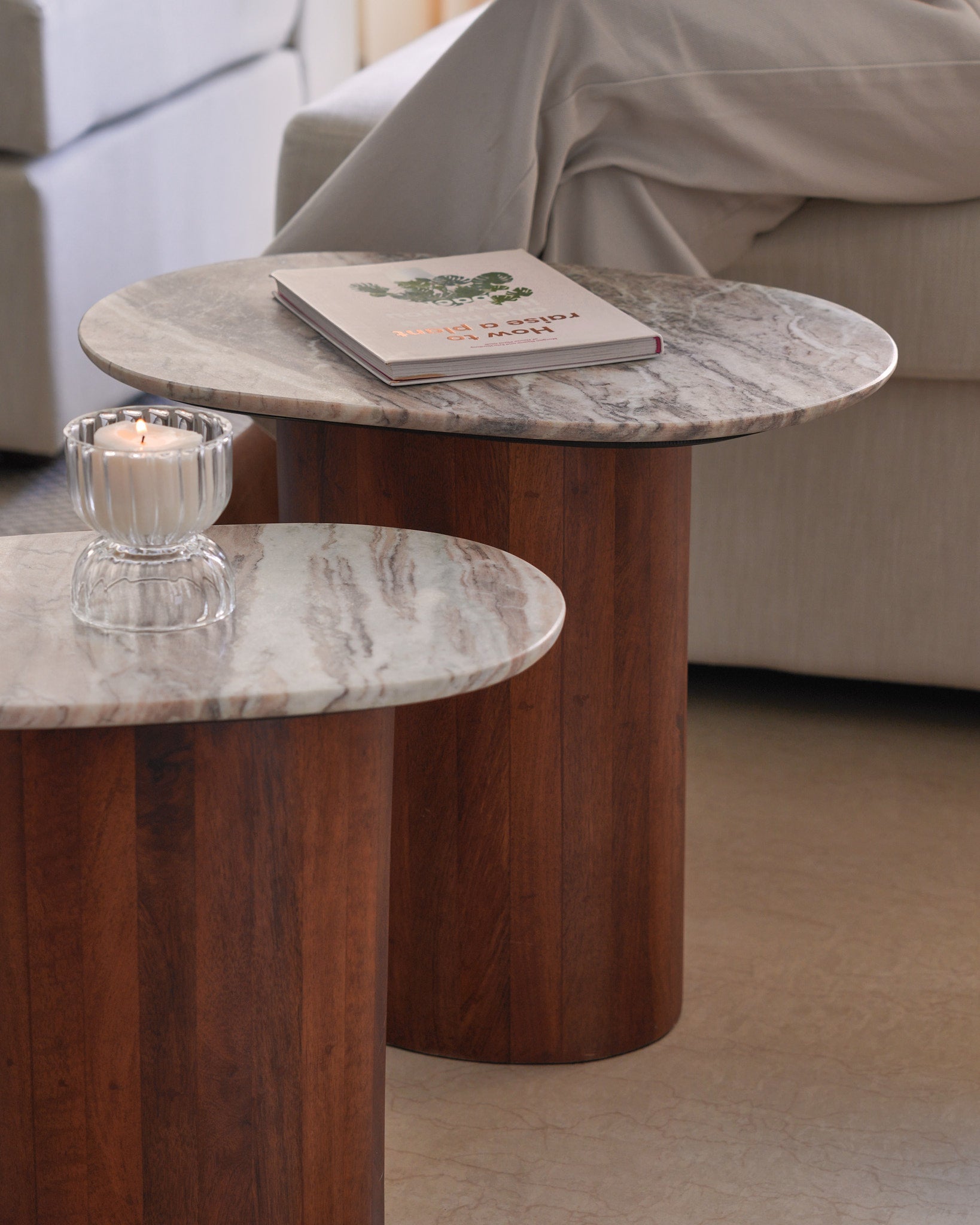 Baobab Marble Nesting Tables, Set of 2