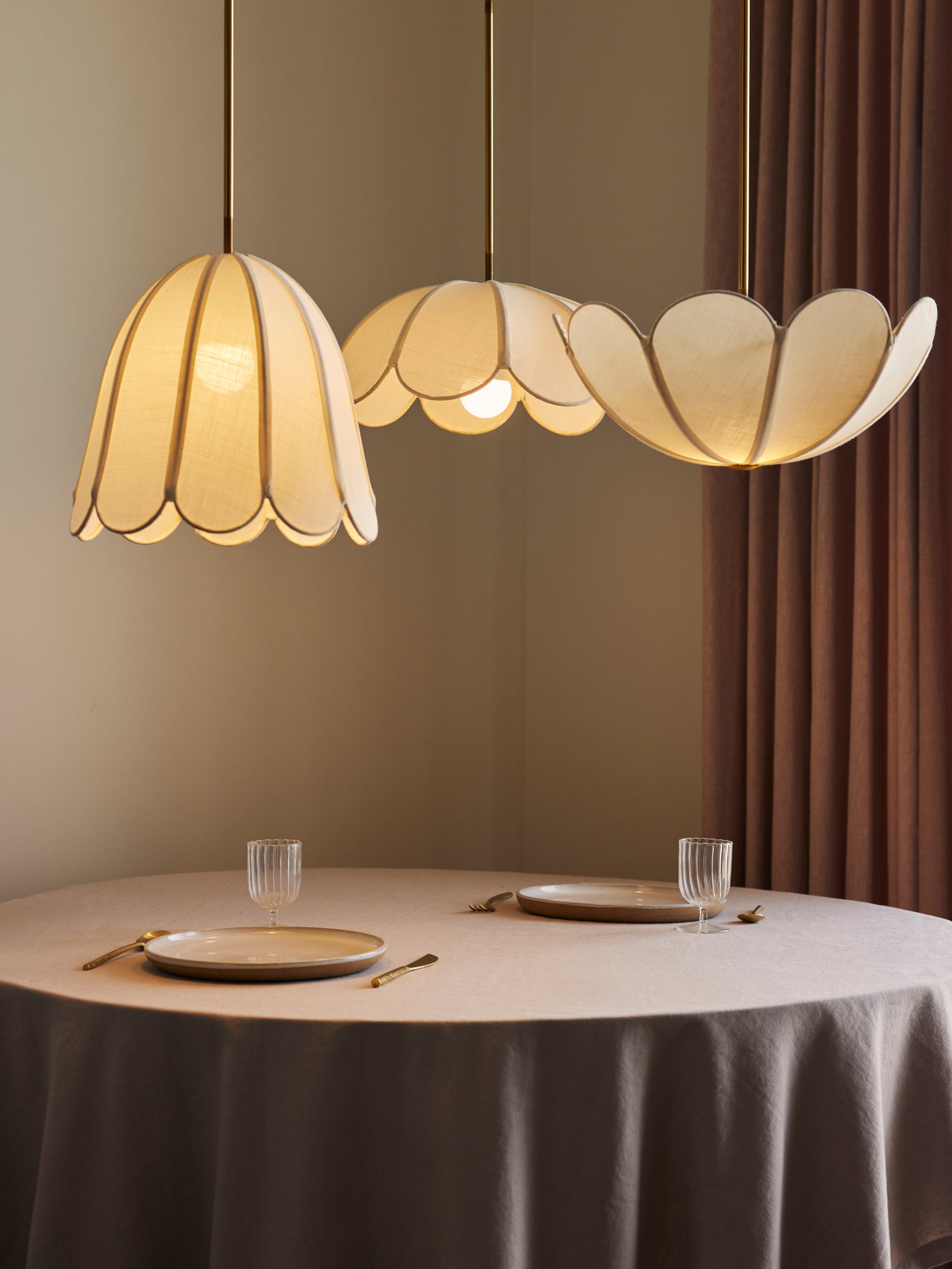White hanging lamps for living room