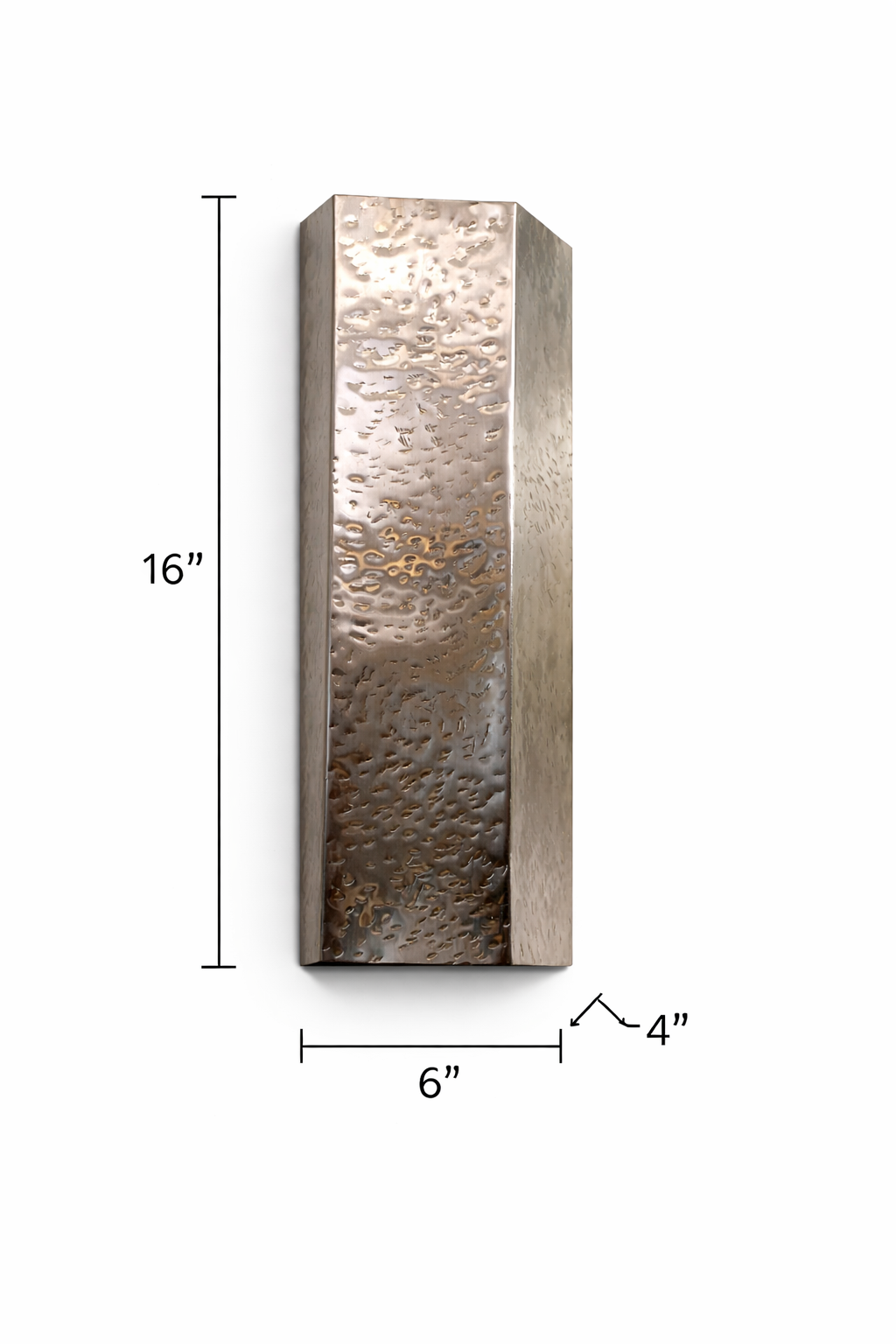 Textured stainless steel wall sconce