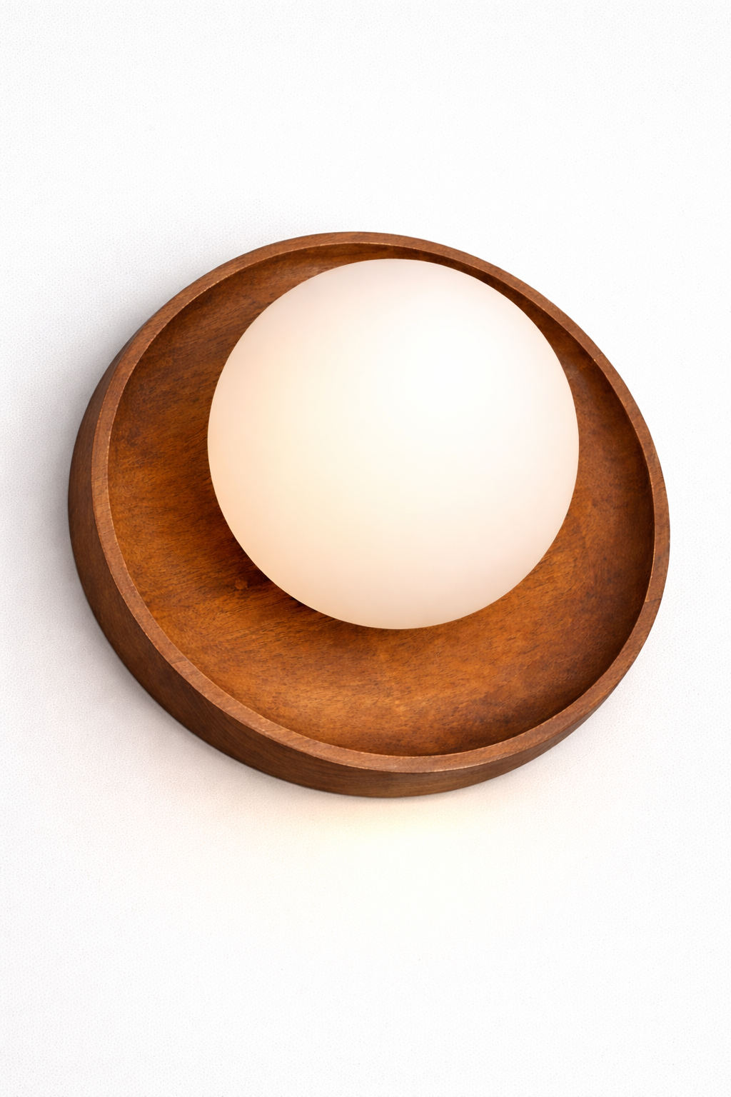 Elegant walnut wall light fixture