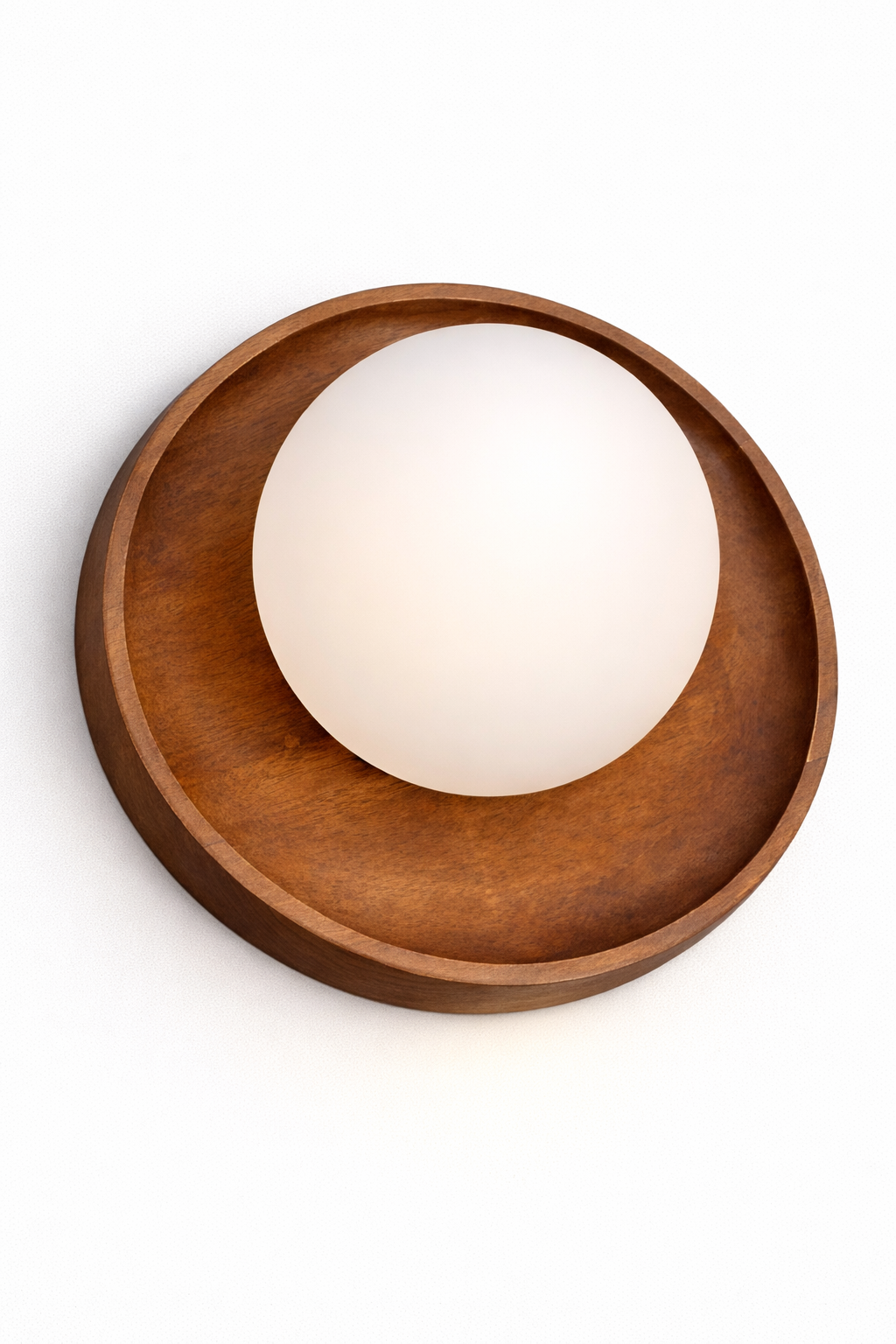 Elegant walnut wall light fixture