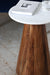 Conifer Marble & Conical Wood base Side Table for living room