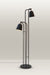 Contemporary floor lamp with a minimalist design and dual adjustable heads for versatile lighting.