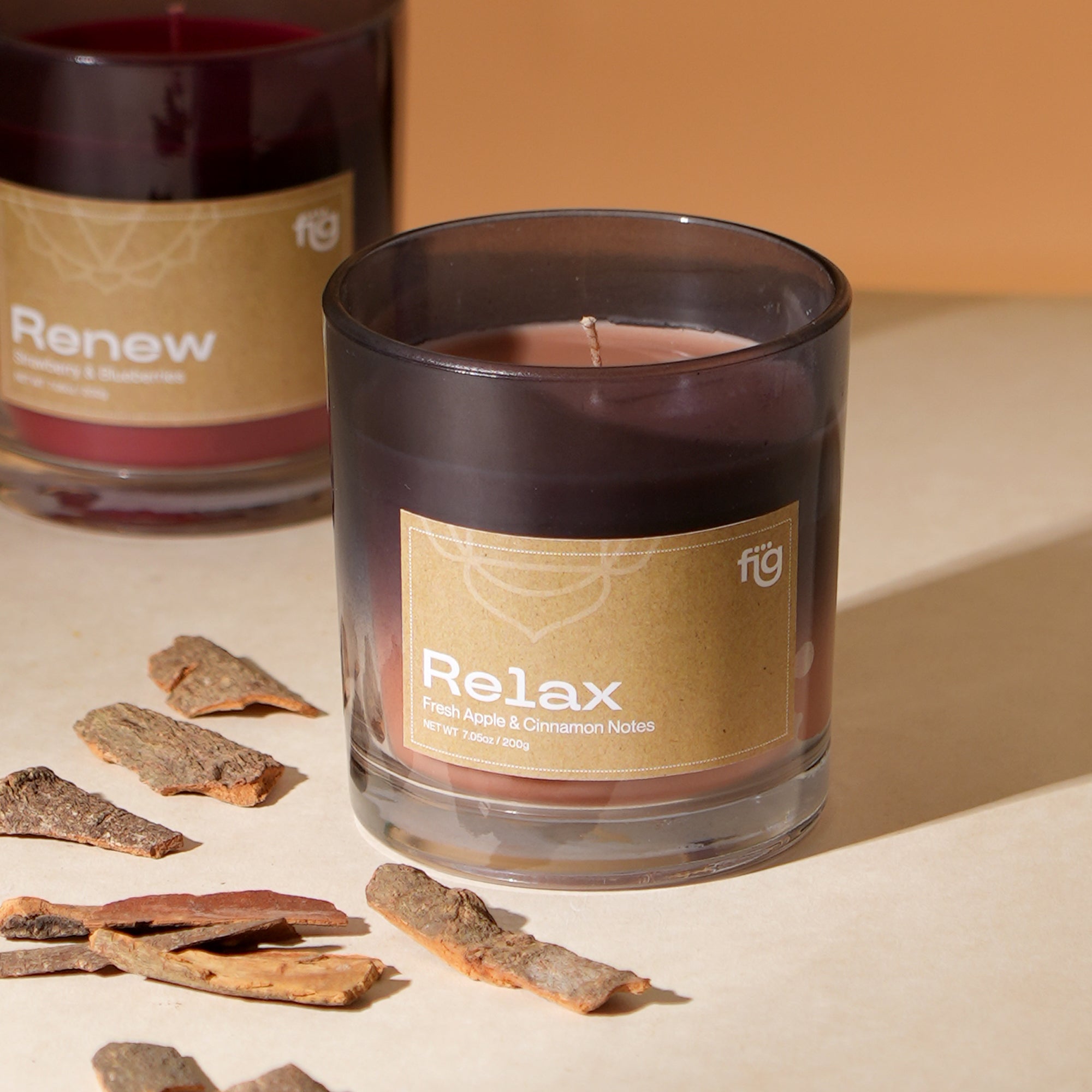 Relax Apple & Cinnamon Wax Candle