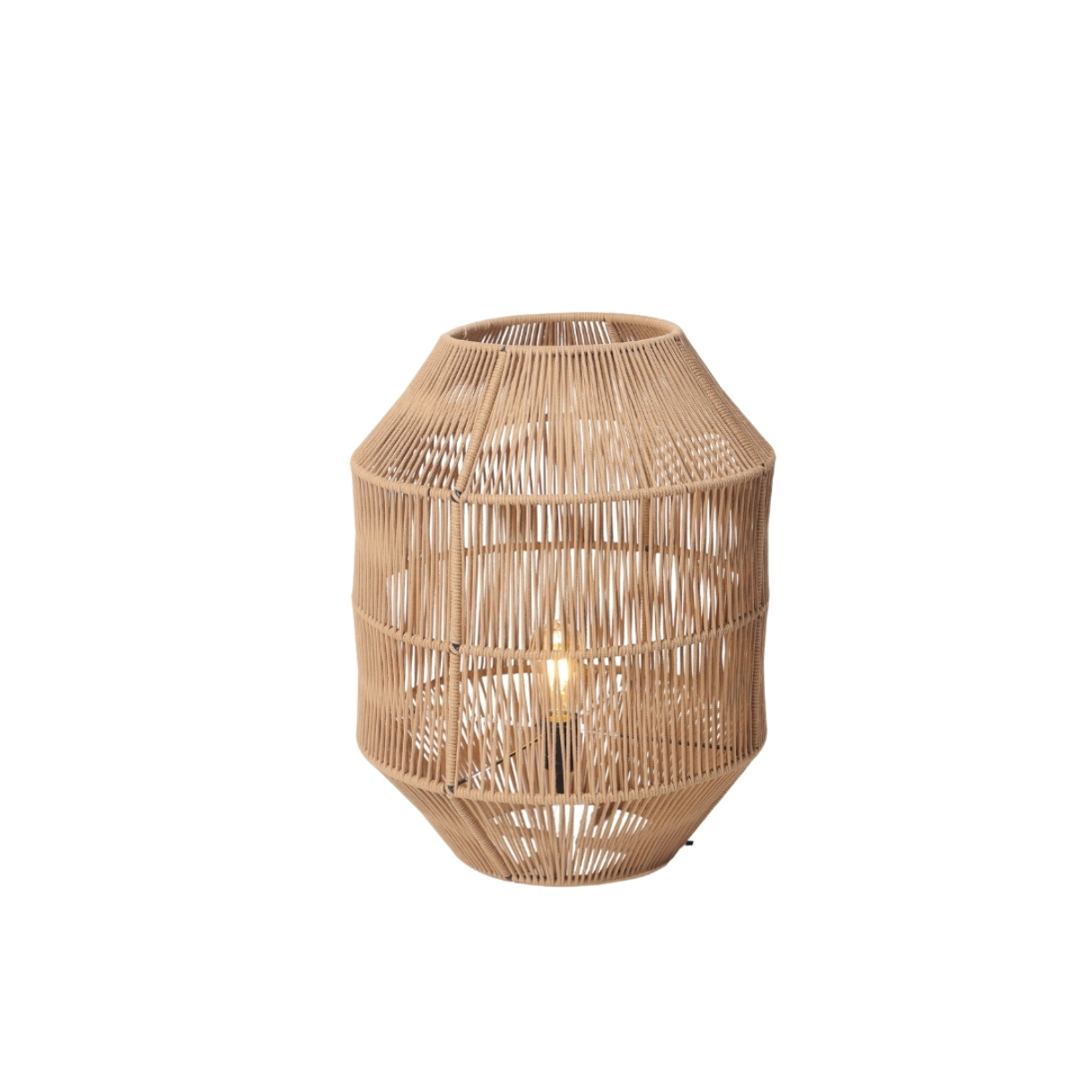 Amber Glow Handwoven Table Lantern – close-up of the shade detailing
