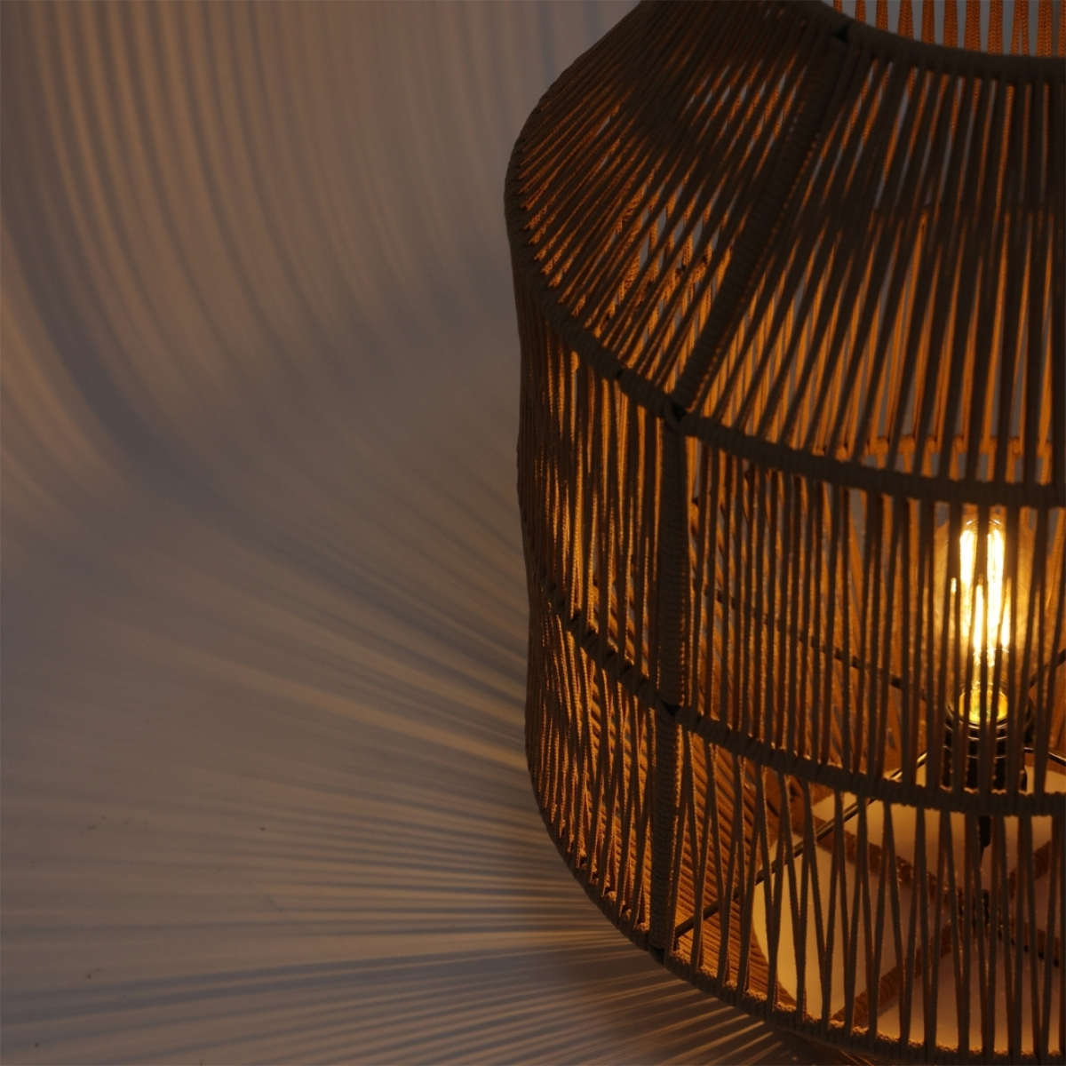 Amber Glow Handwoven Table Lantern – styled in a room setting