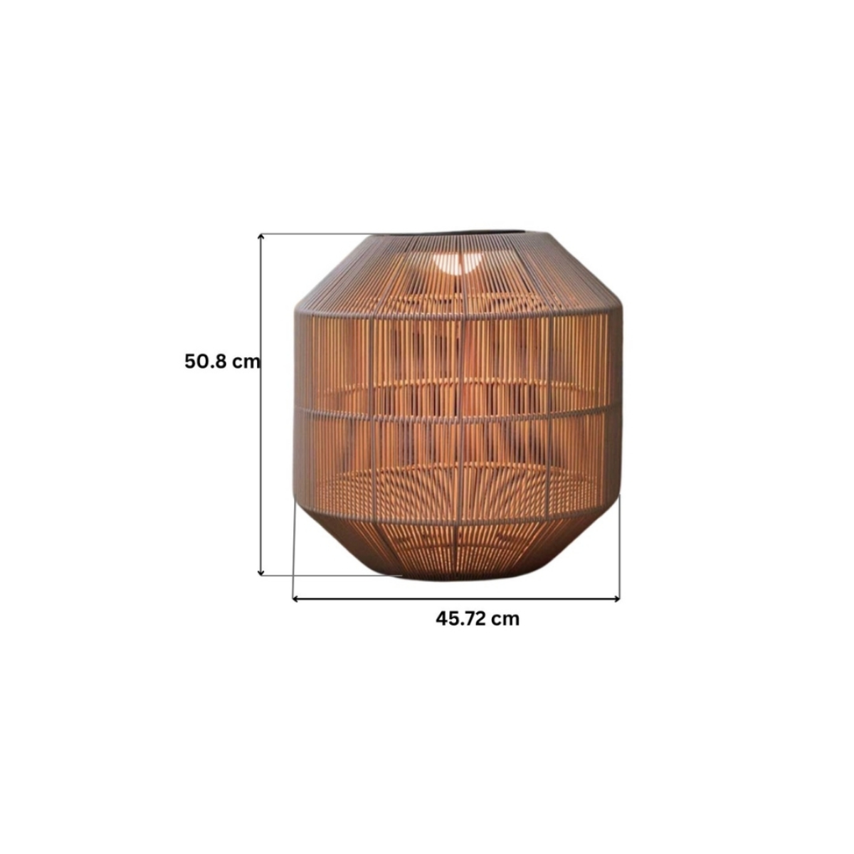 Amber Glow Handwoven Table Lantern – detail of the weave and texture