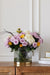 Fleck Fluted glass flower vase with gold metal base