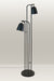 Floor lamp with a sleek design, dual-head configuration, and matte black finish.