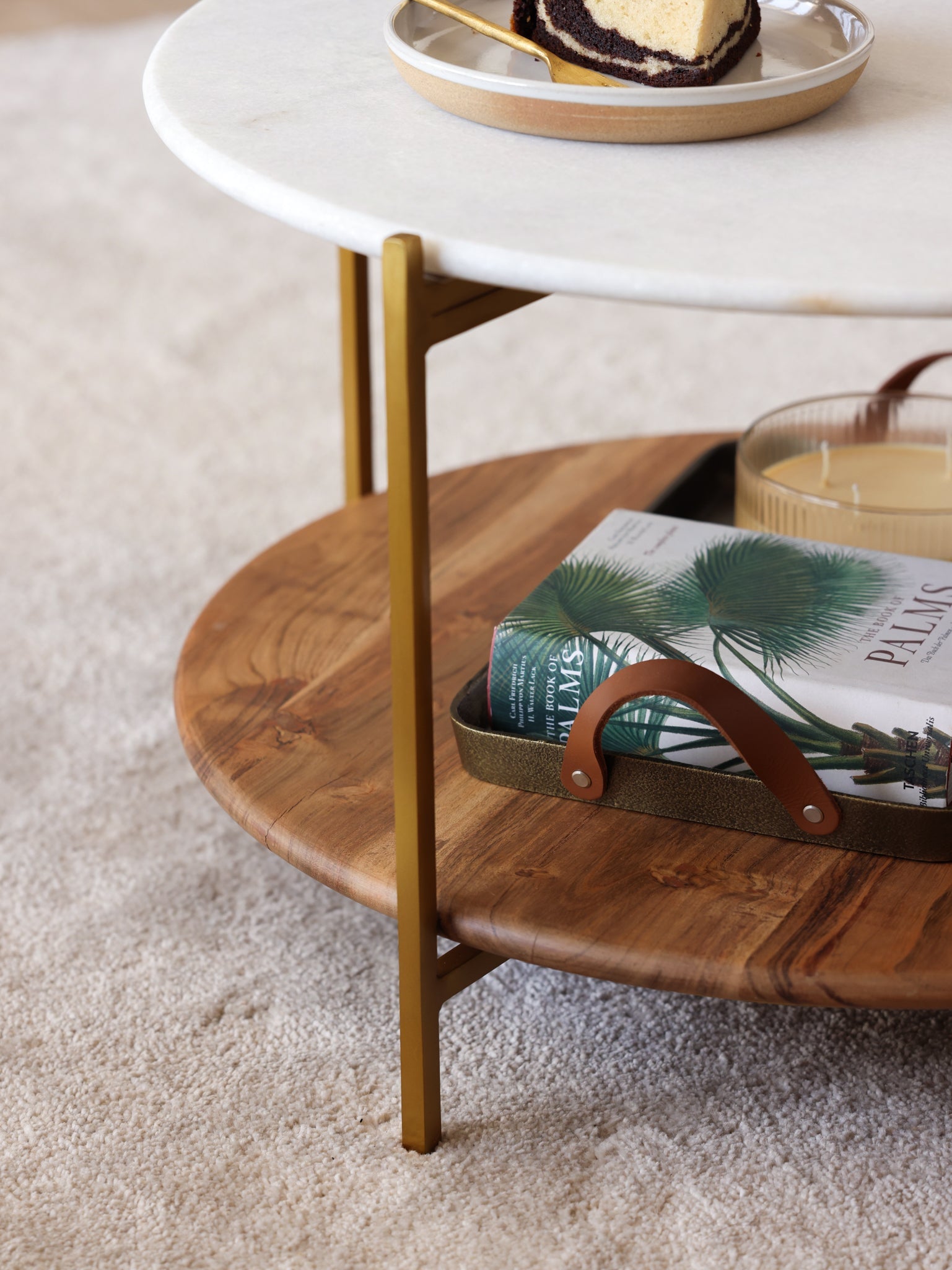 Florence Marble & Wood Coffee table for drawing room