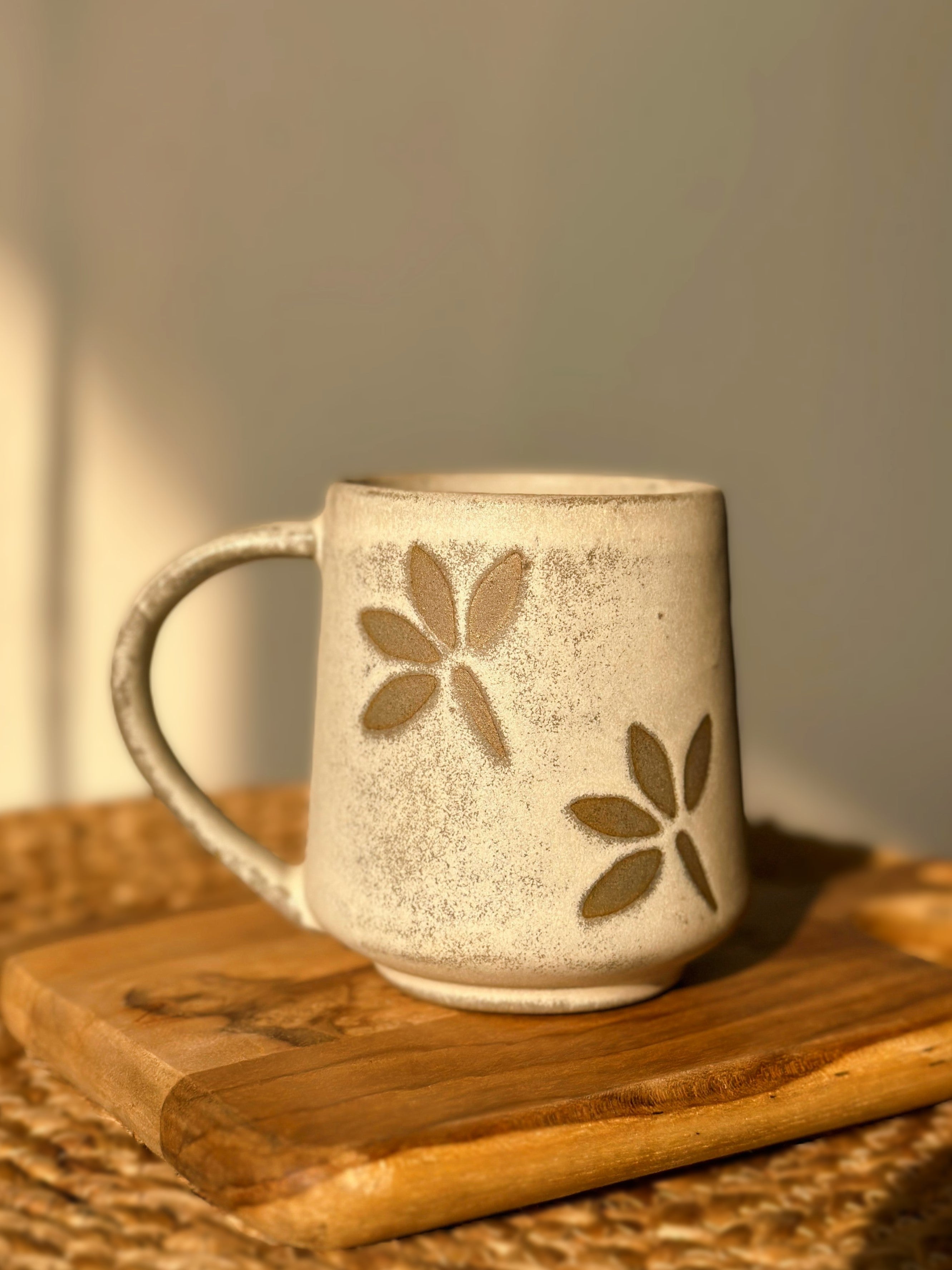 Flower Power Ceramic Stoneware Coffee Cup (350ml)
