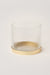Fluted glass flower vase with gold metal base