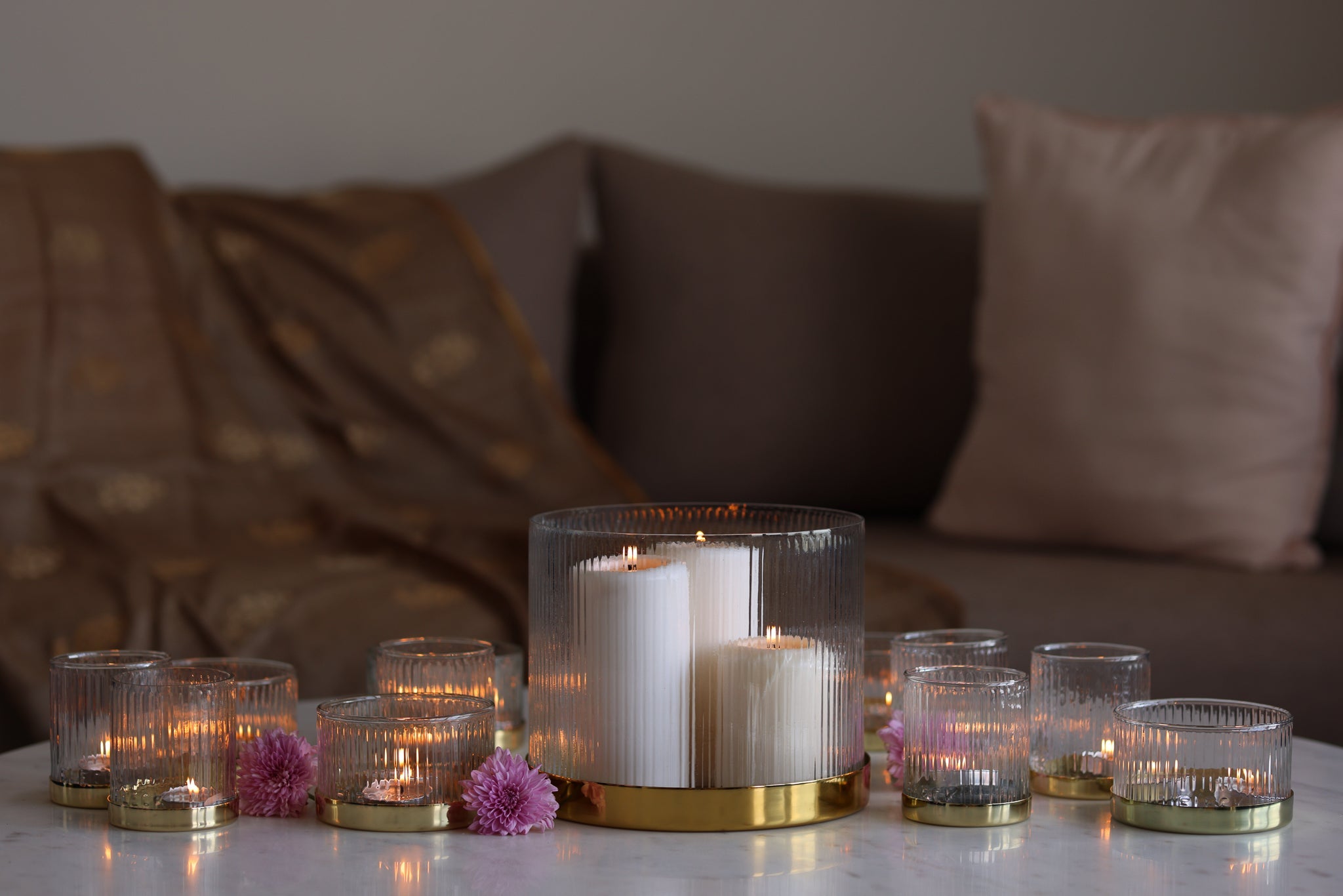 Fluted Glass Vase/Planter - Fleck